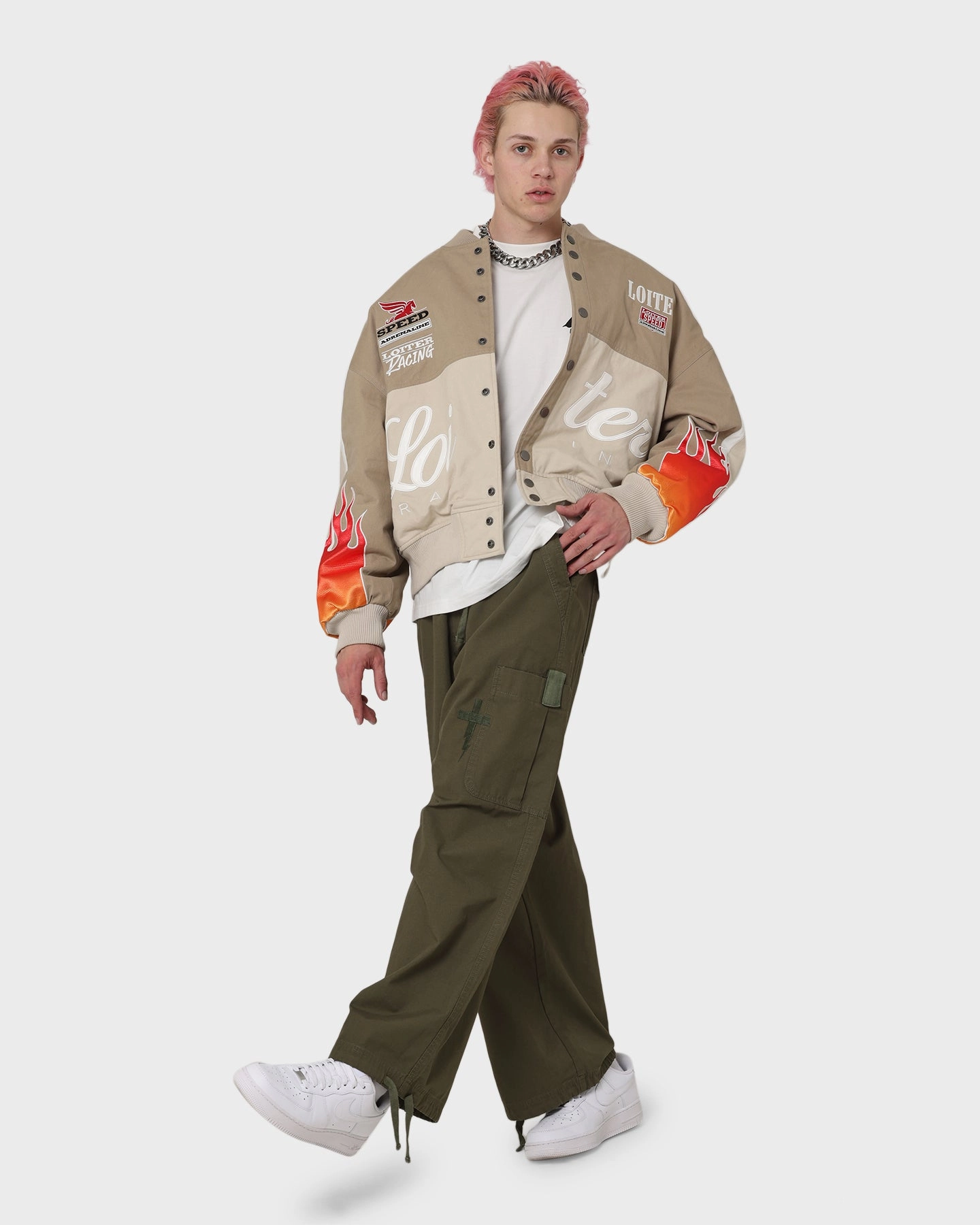 Loiter Daytona Motor Jacket Beige runway show Allow