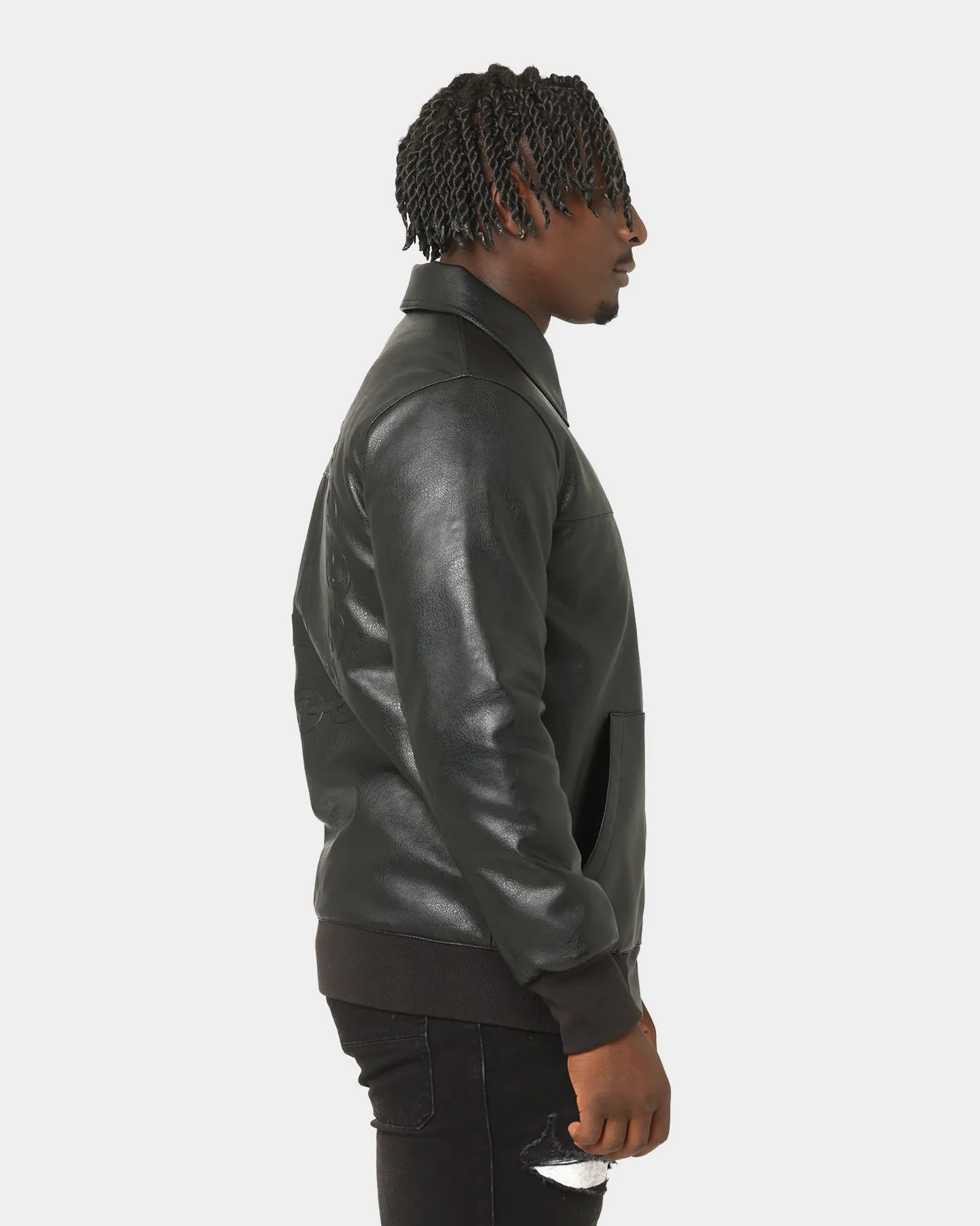 Last Kings Chain Faux Leather Jacket Black Waterproof Wear