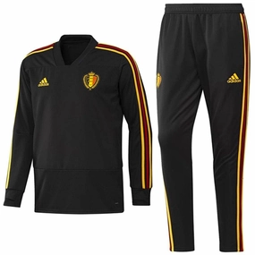 Belgium Technical Hybrid Sweat Soccer Tracksuit 2018/19 - Adidas three-quarter length platinum