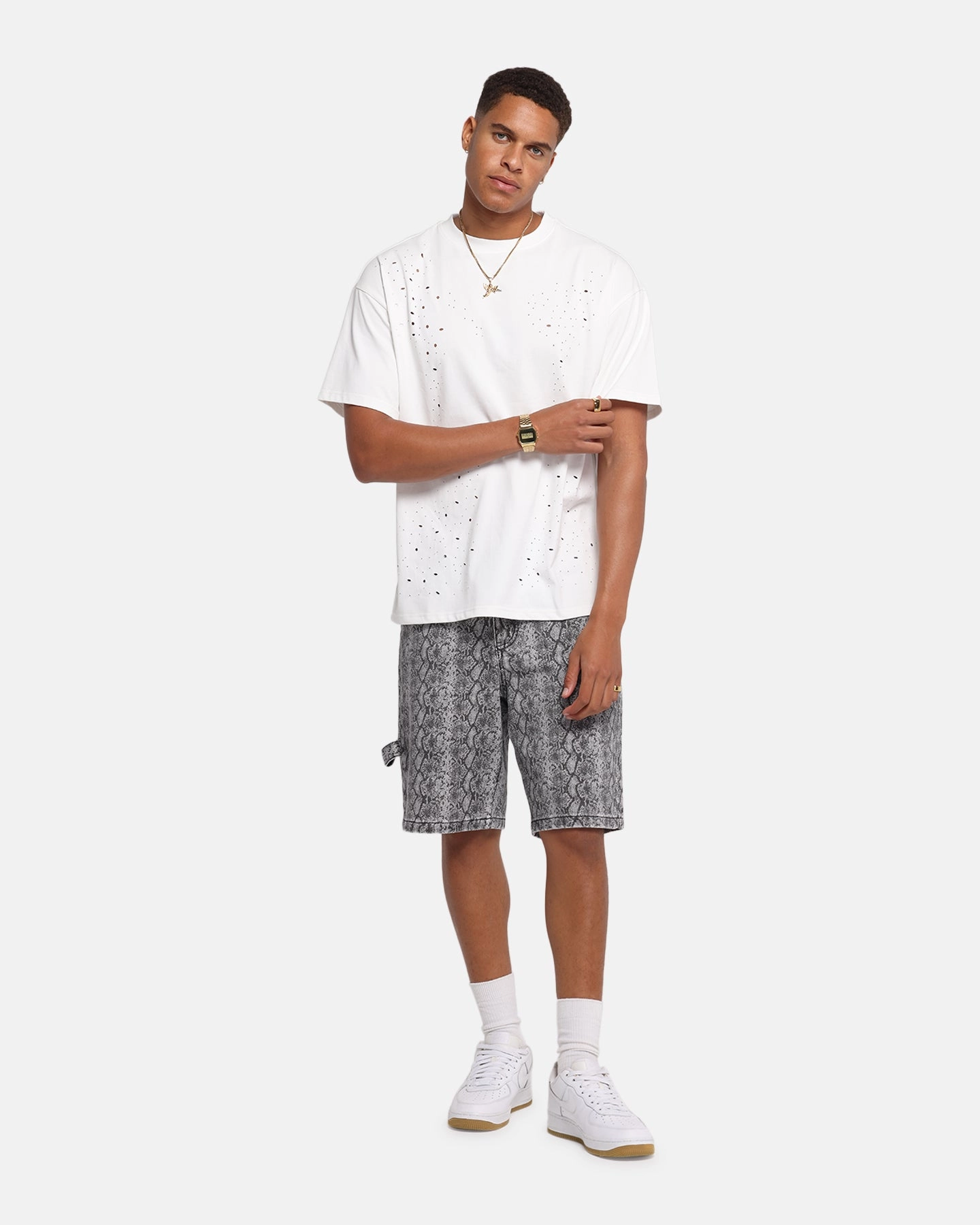 Mesh Ventilation Zones XXIII Snake Skin Jorts Black Snake Print