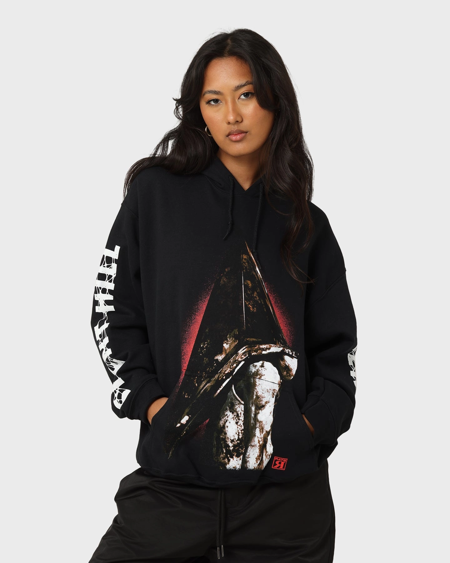 Fit For All Rats Get Fat X Silent Hill Pyramid Head Hoodie Black