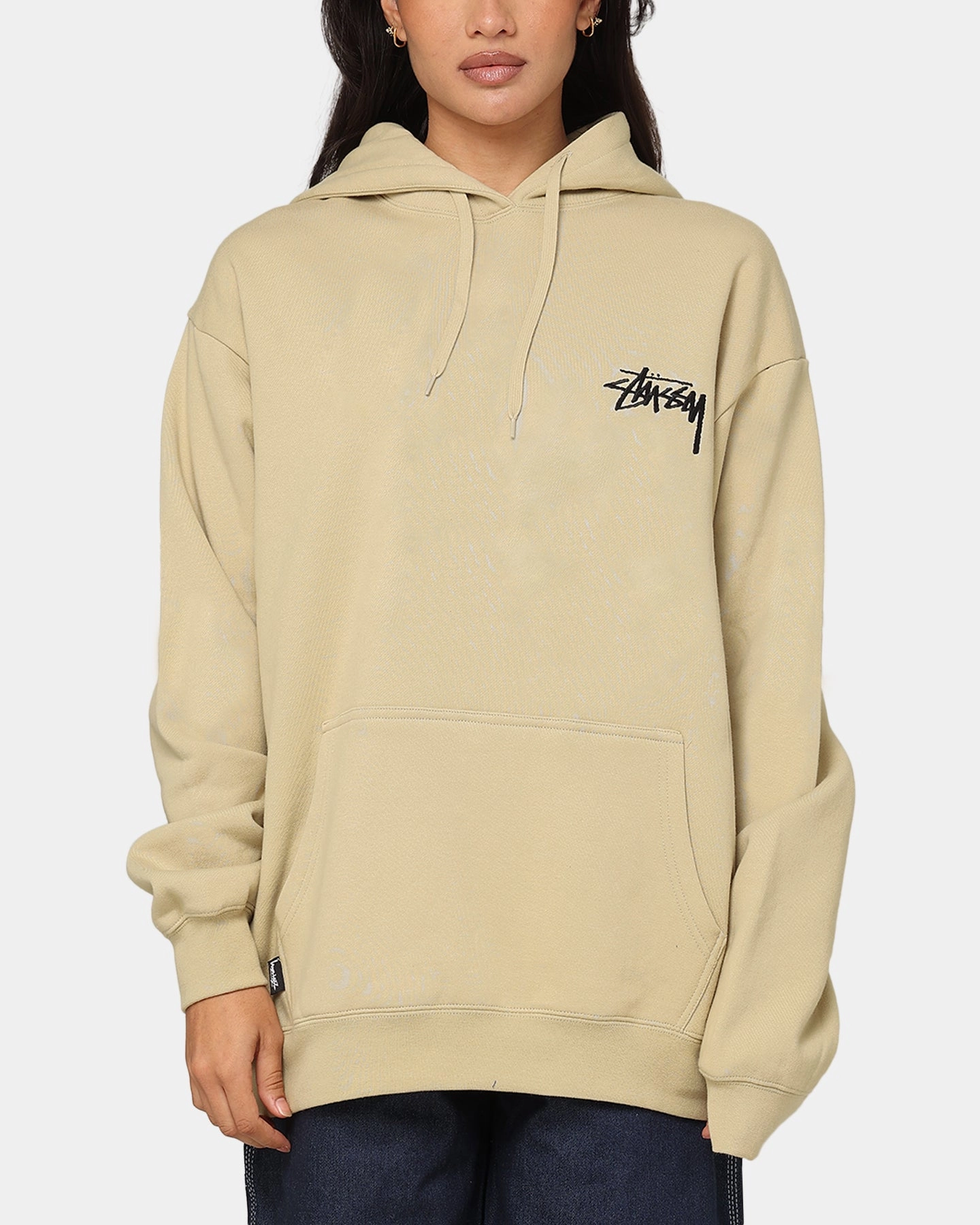 Skinny Fit Trendy St??ssy 8 Ball Chenille Hoodie Khaki