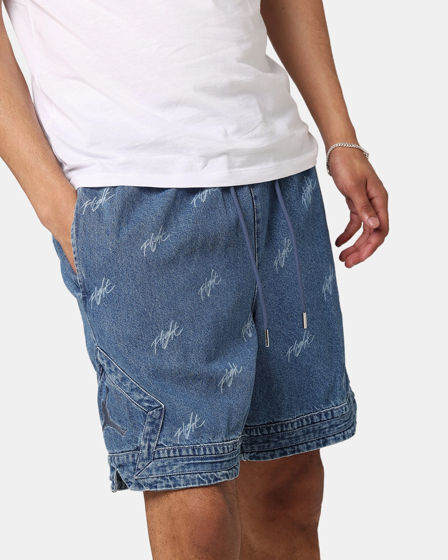 Jordan Air Jordan Deni AOP Shorts Blue Grey Comfortable Waistband
