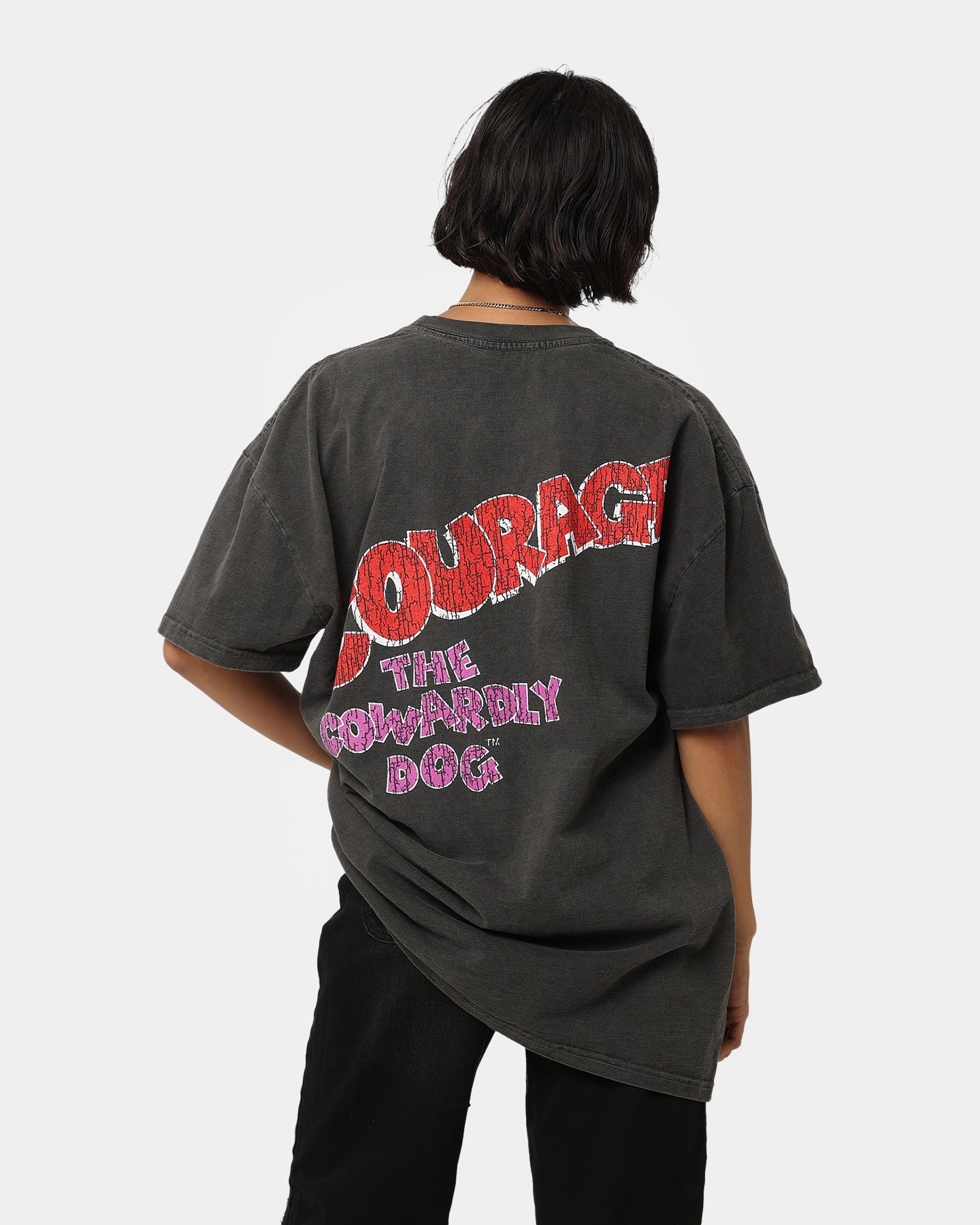 American Thrift X Cartoon Network Courage Heavyweight T-Shirt Black Wash Daily Comfort