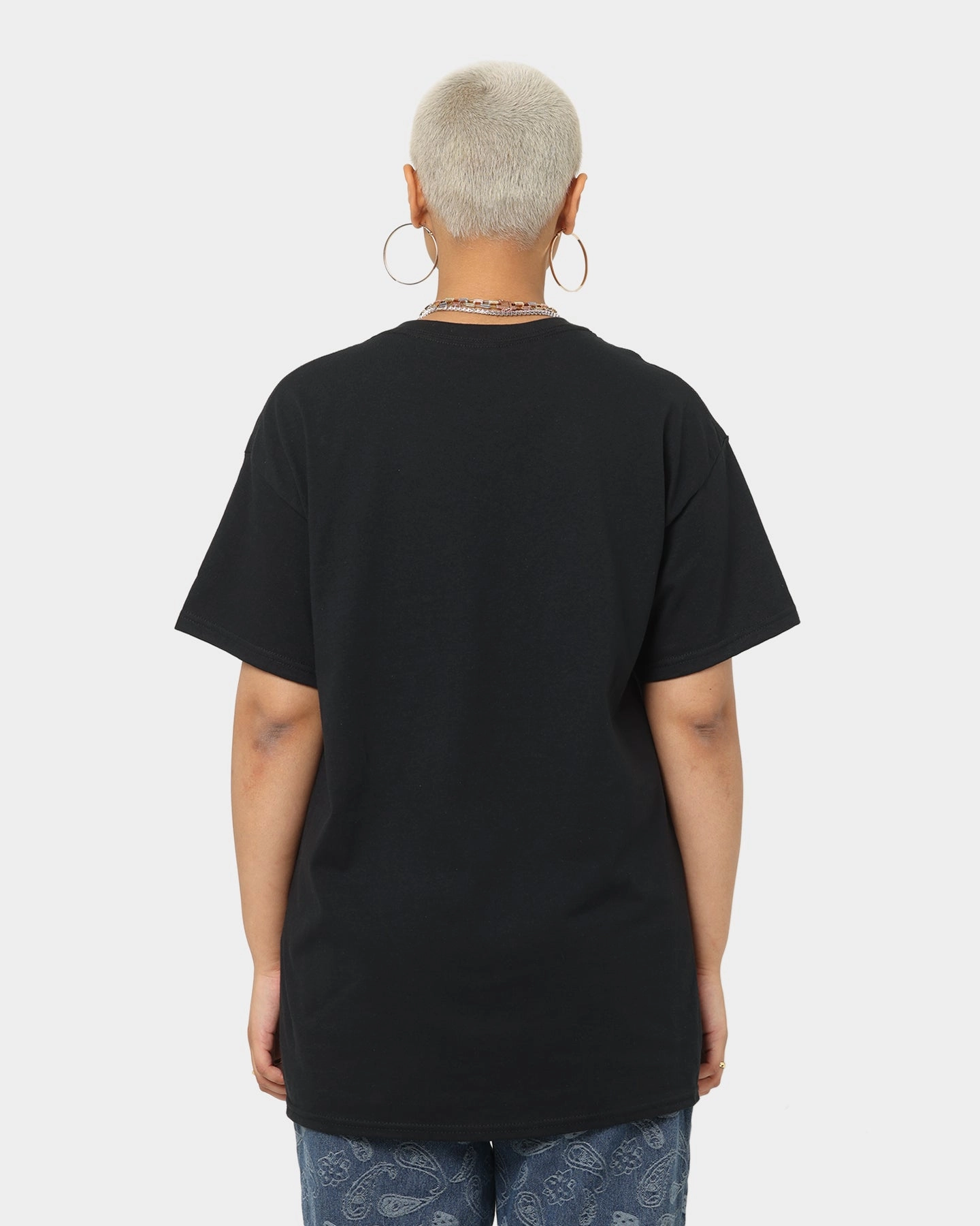 Relaxed Comfort Striped Pattern Goat Crew Ball For Life T-Shirt Black