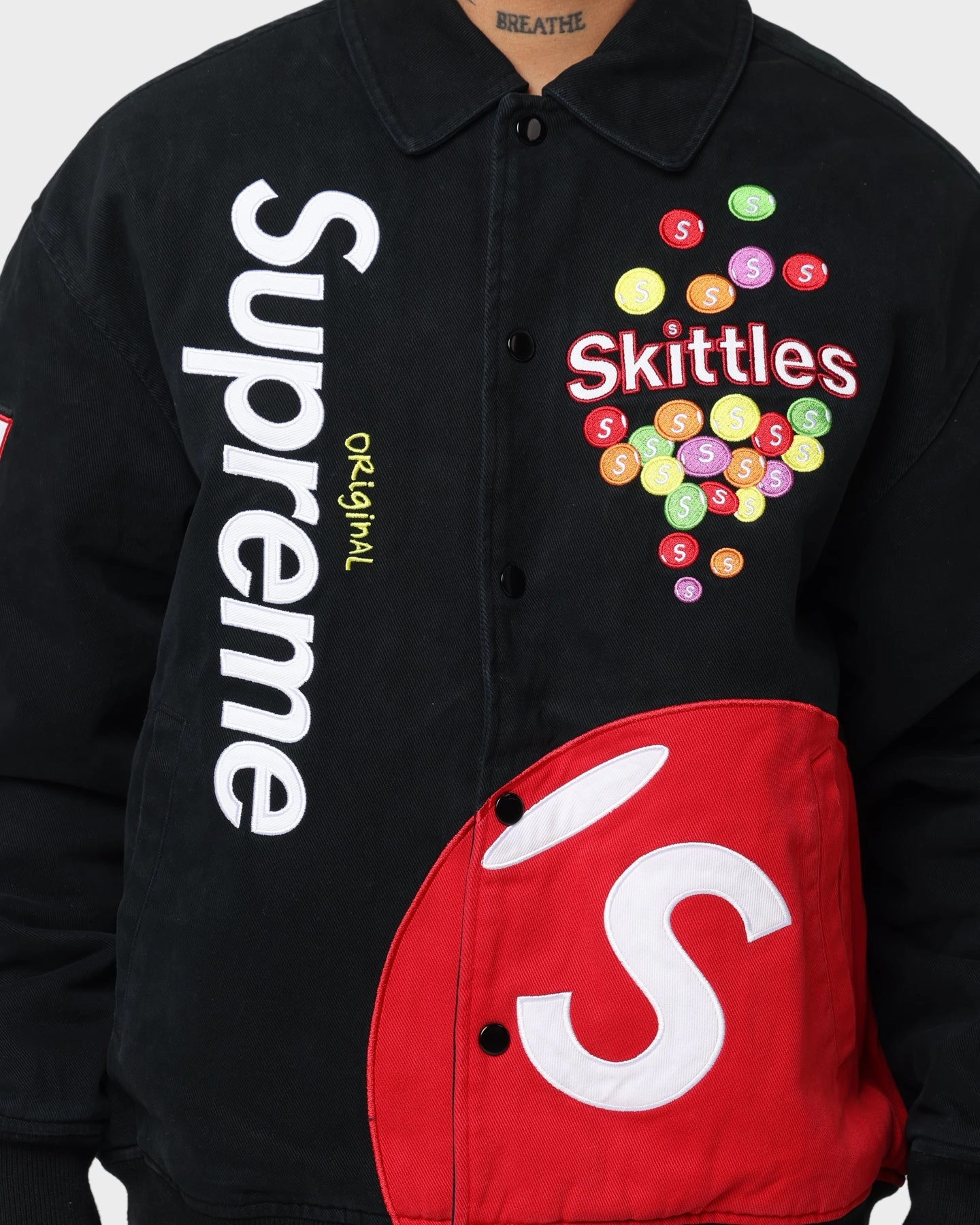 online purchase Supreme X Mitchell & Ness X Skittles Varsity Jacket Black