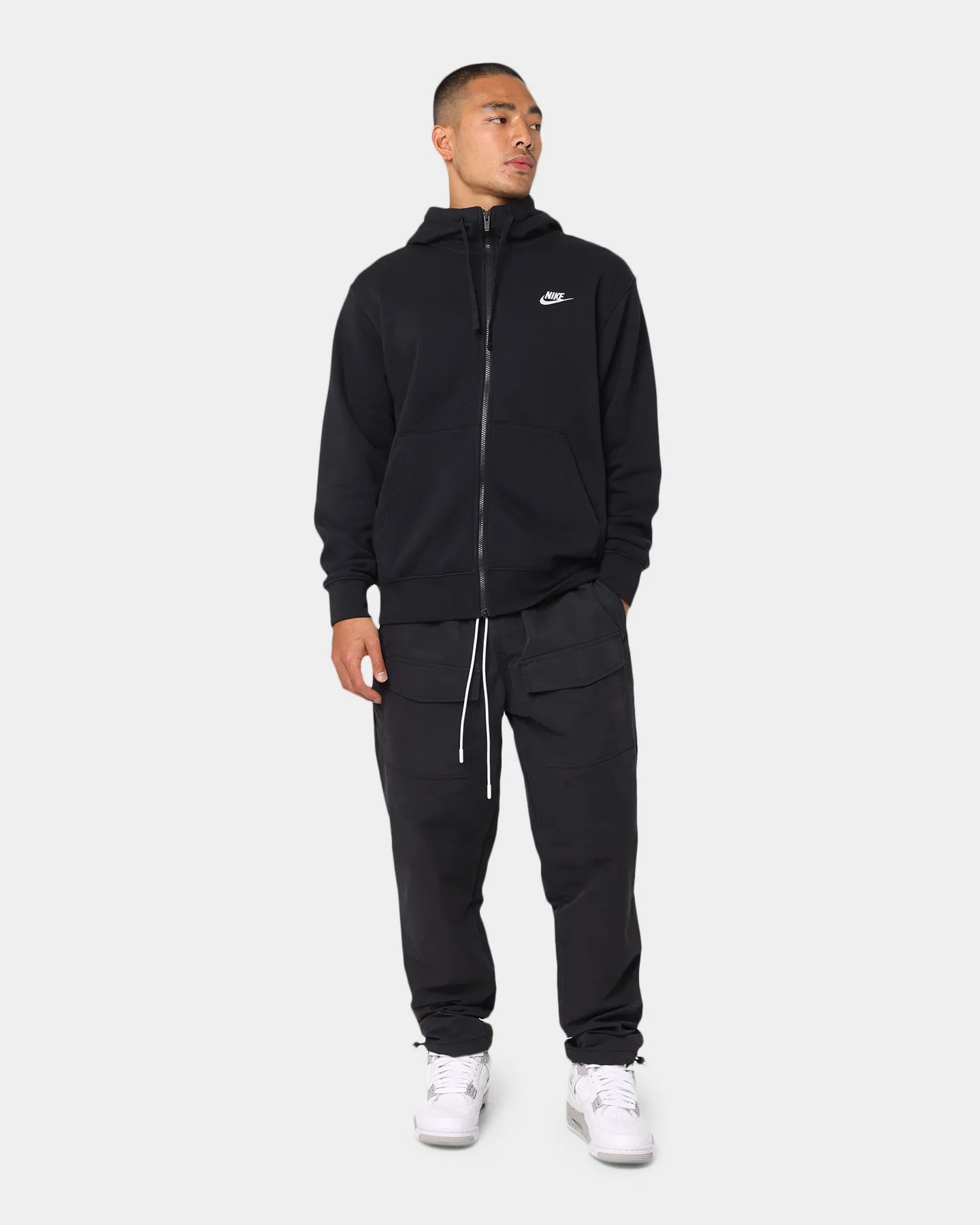 Green Nike Sportswear Club Front Zip Hoodie Black/Black/White