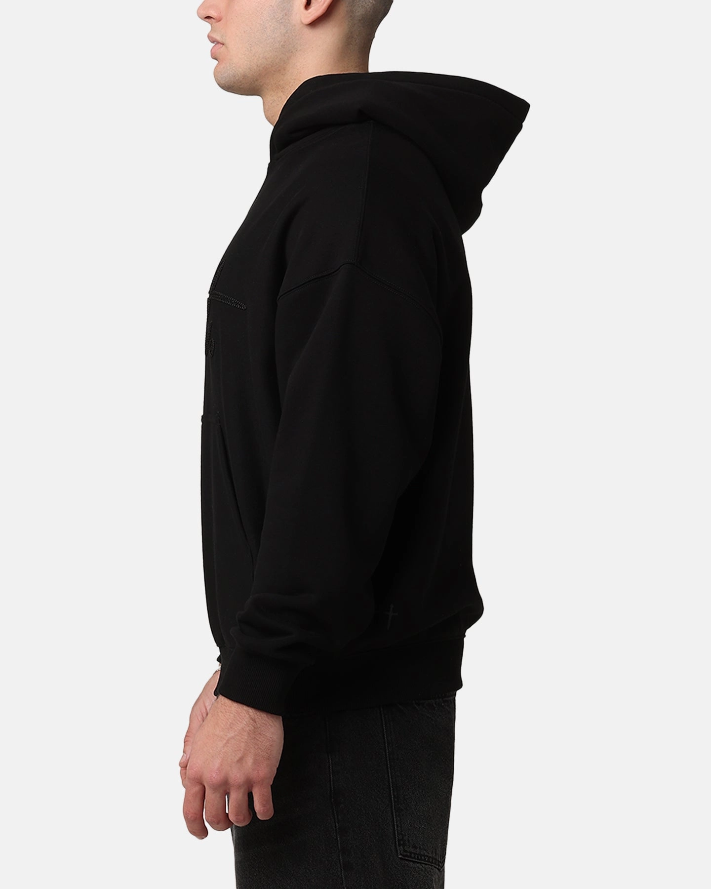 Double Layered Edges Beach Saint Morta Scribere Premium Hoodie Black