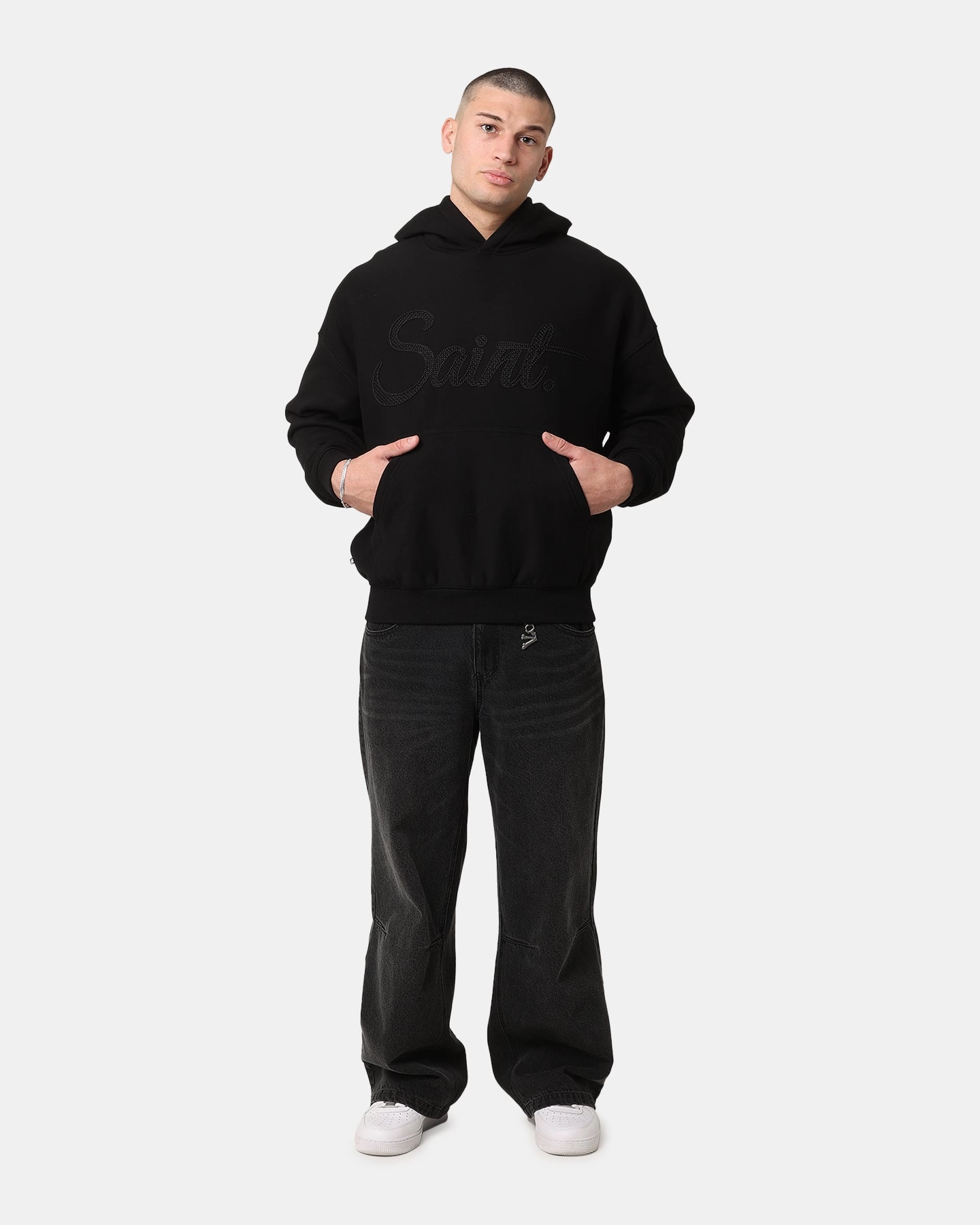 water - resistant Everyday Use Saint Morta Scribere Premium Hoodie Black