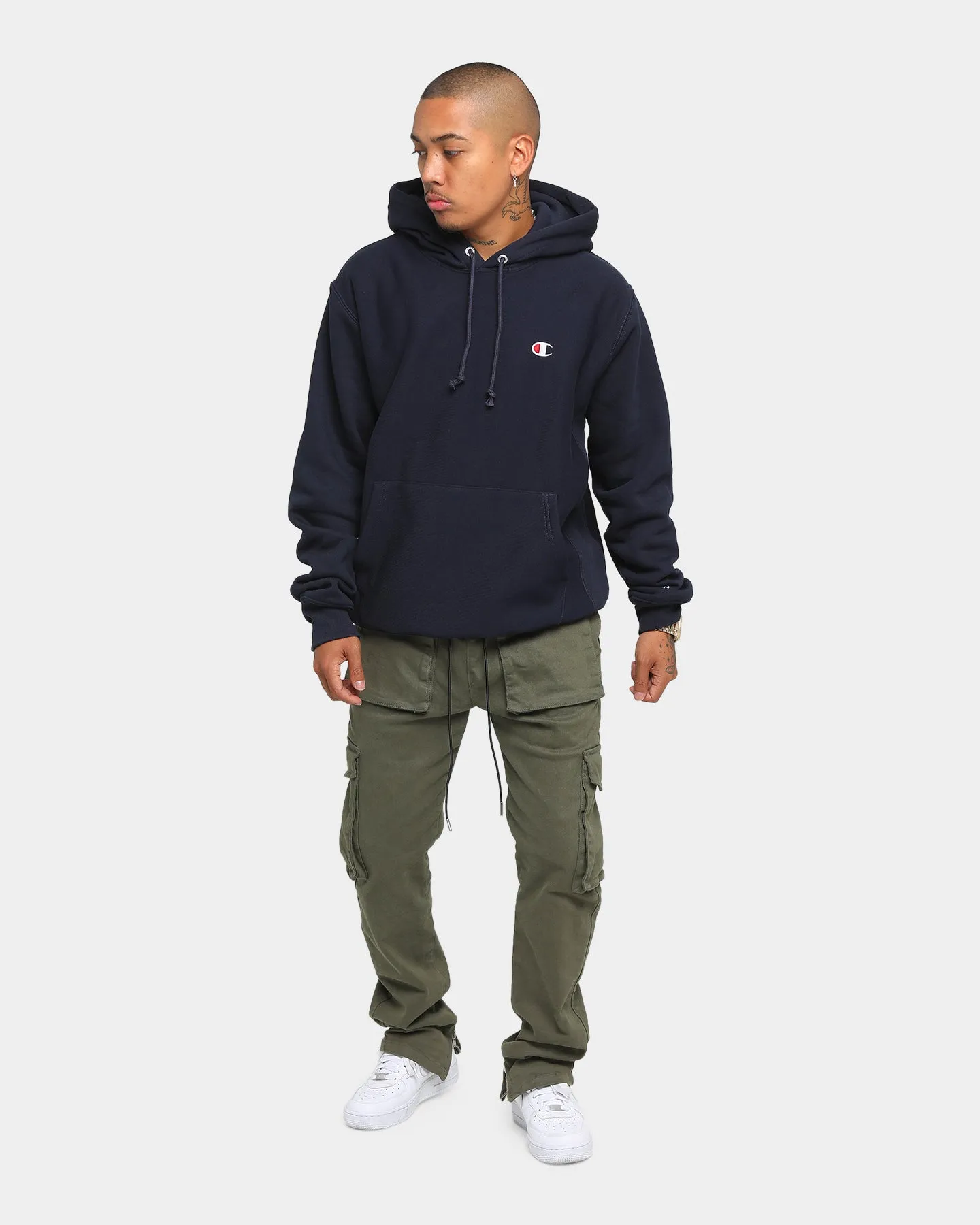 Razor Secure Chest Pocket Champion Rev Weave Hoodie Navy