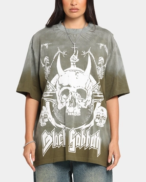 Relaxed Wardrobe Multi Directional Stretch Black Sabbath Sabbath Hem Vintage T-Shirt Washed Black