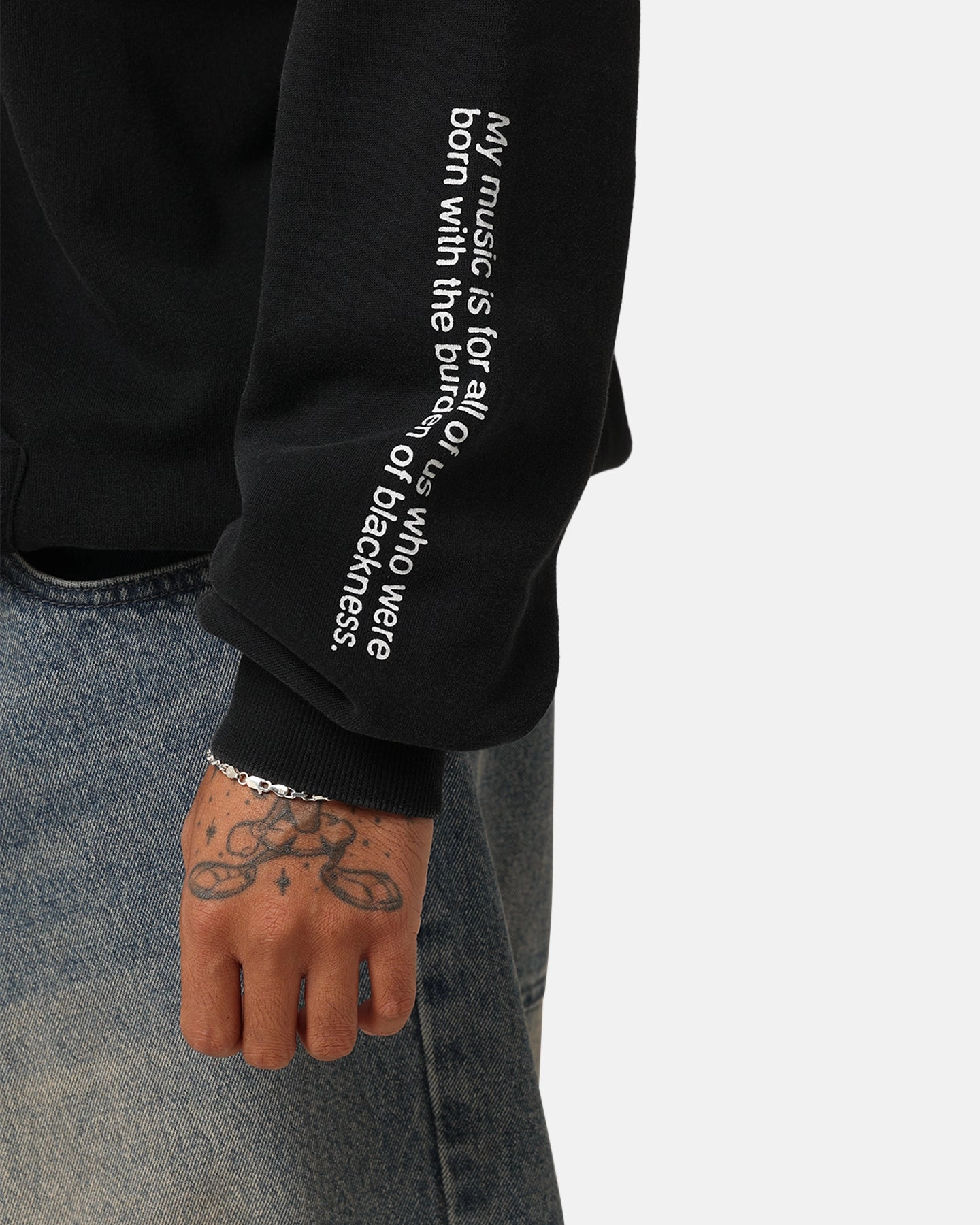 Tupac Thug Life Rose Hoodie Washed Black Button Tapered Silhouette