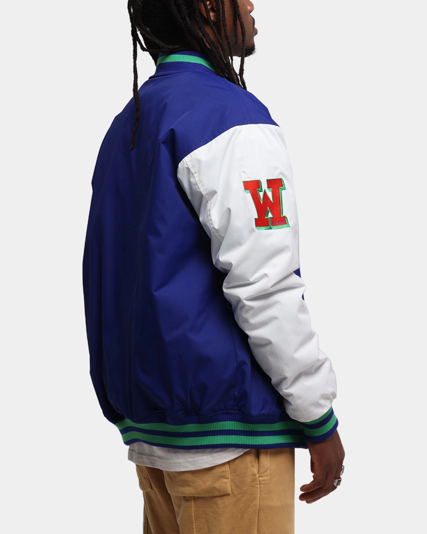 Bleacher Athletic New Zealand Warriors NRL 1908 Baseball Varsity Jacket Official Team Colour Aid