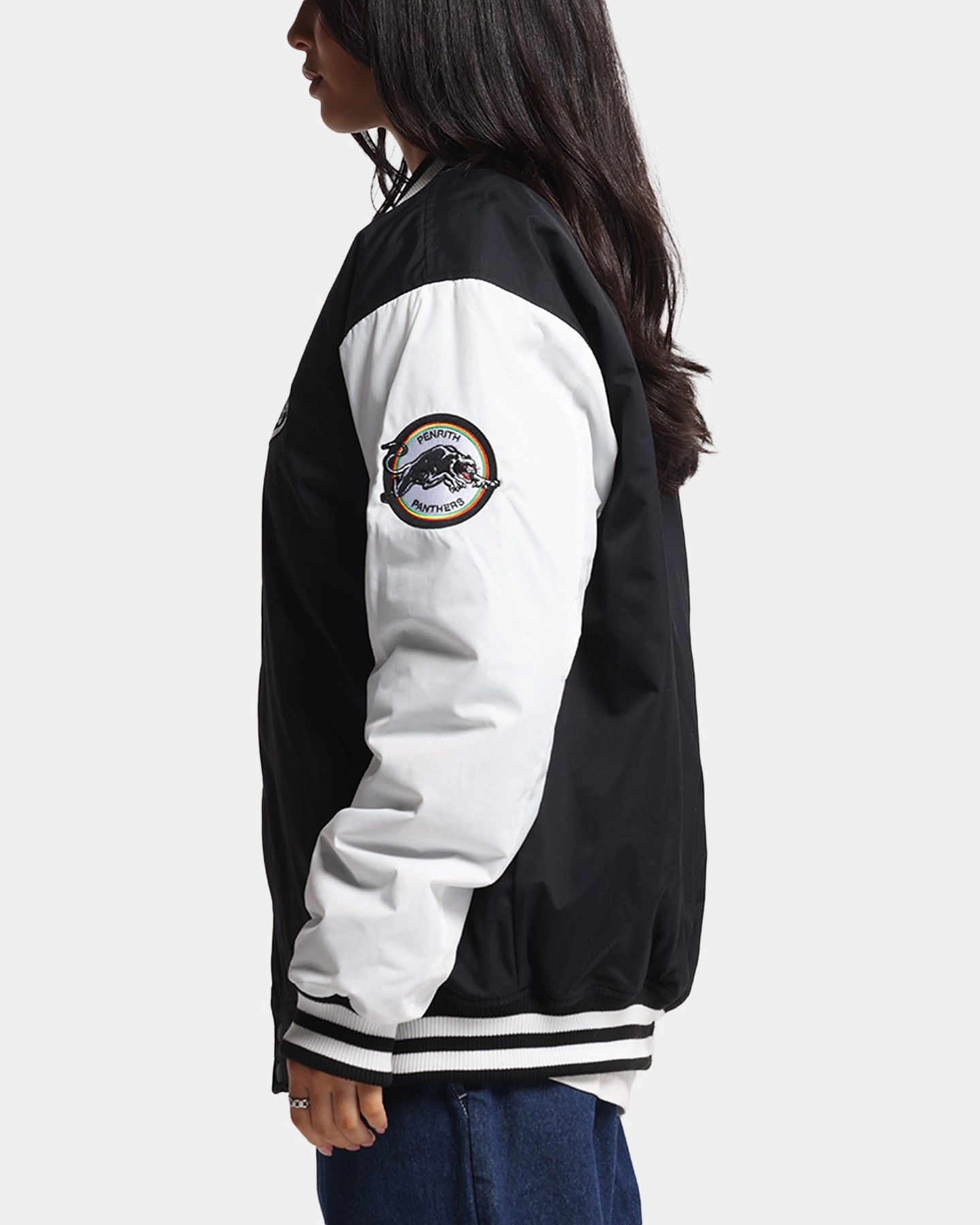 Bleacher Athletic Penrith Panthers NRL 1908 Baseball Varsity Jacket Official Team Colour Admire