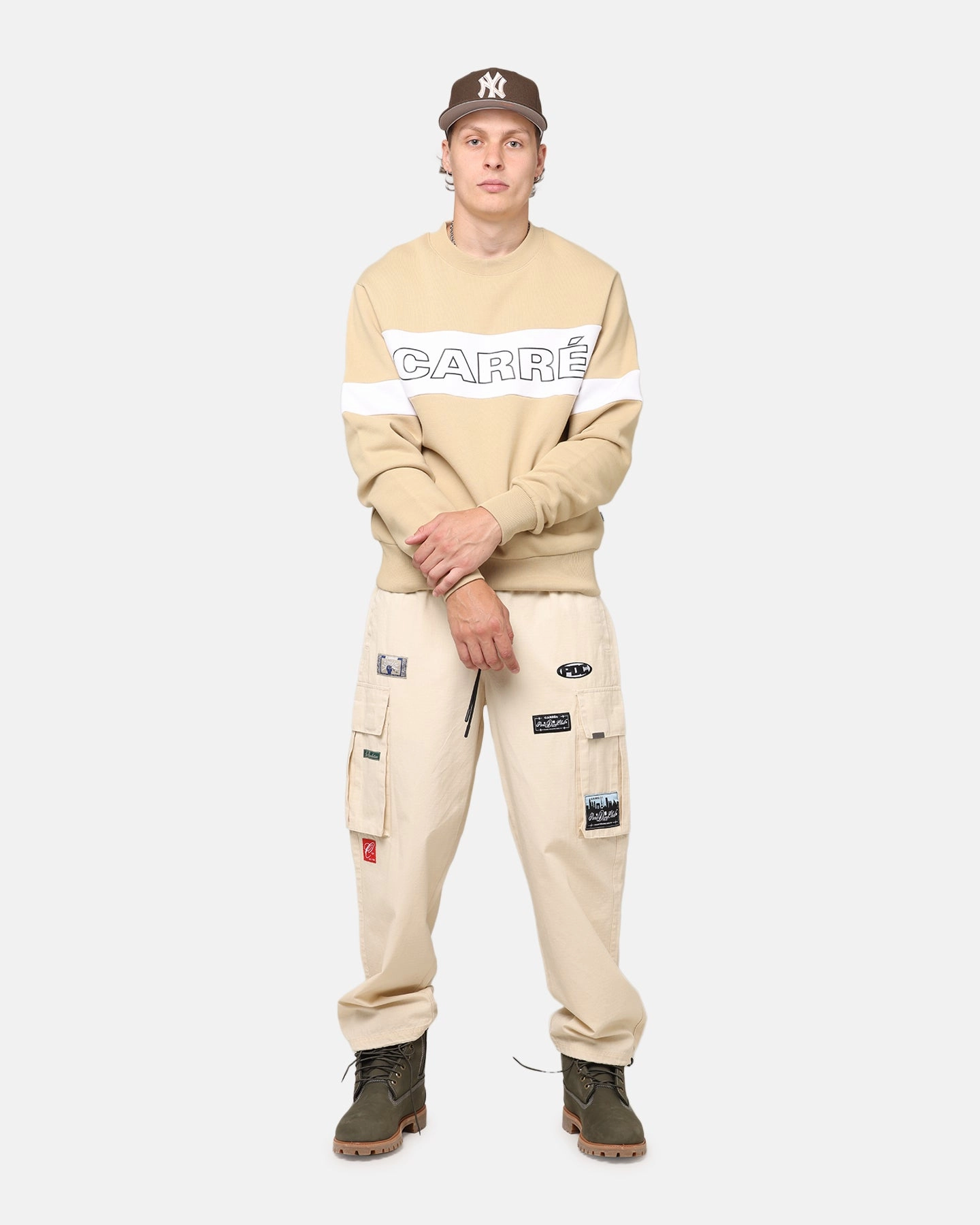 Carre Patchwork Cargo Jogger Cream Comfort Wearable