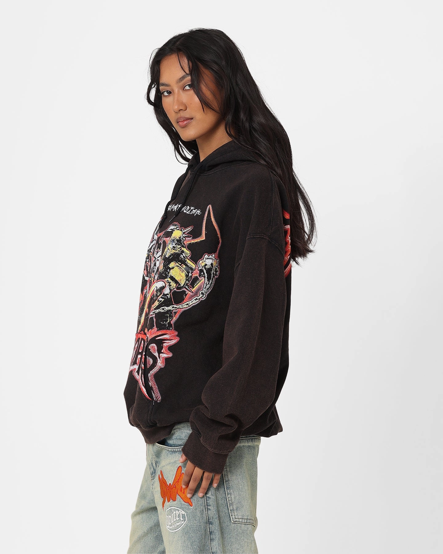 Endure Goat Crew X Transformers Terrorcons Vintage Hoodie Black Wash