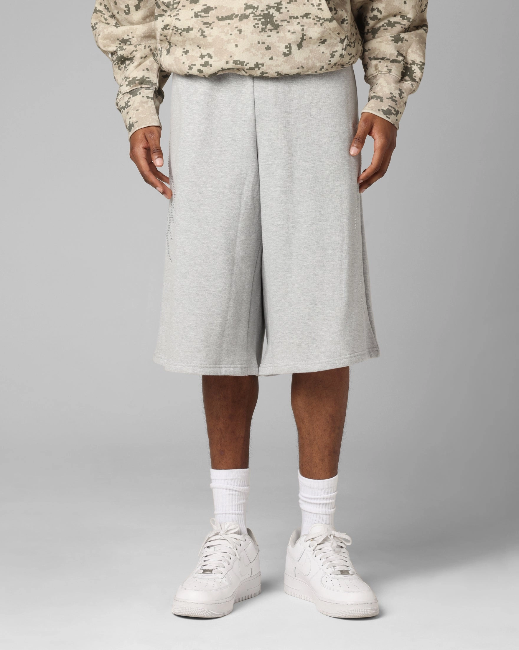 Loiter Opaque Sweat Shorts Grey Durable Hem Finishing