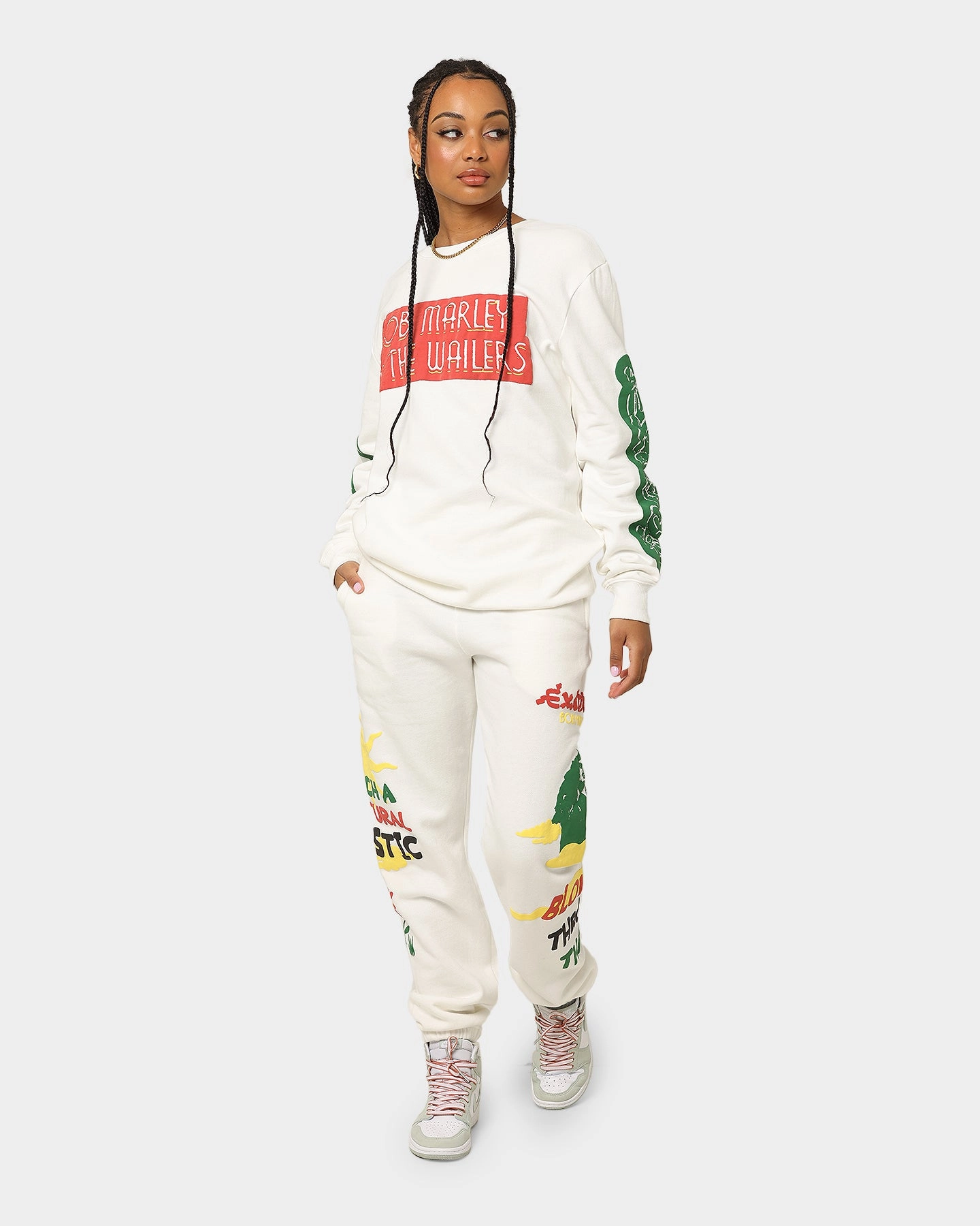 Bob Marley The Wailers Exodus Crewneck Off White Wrinkle-Free discount offer