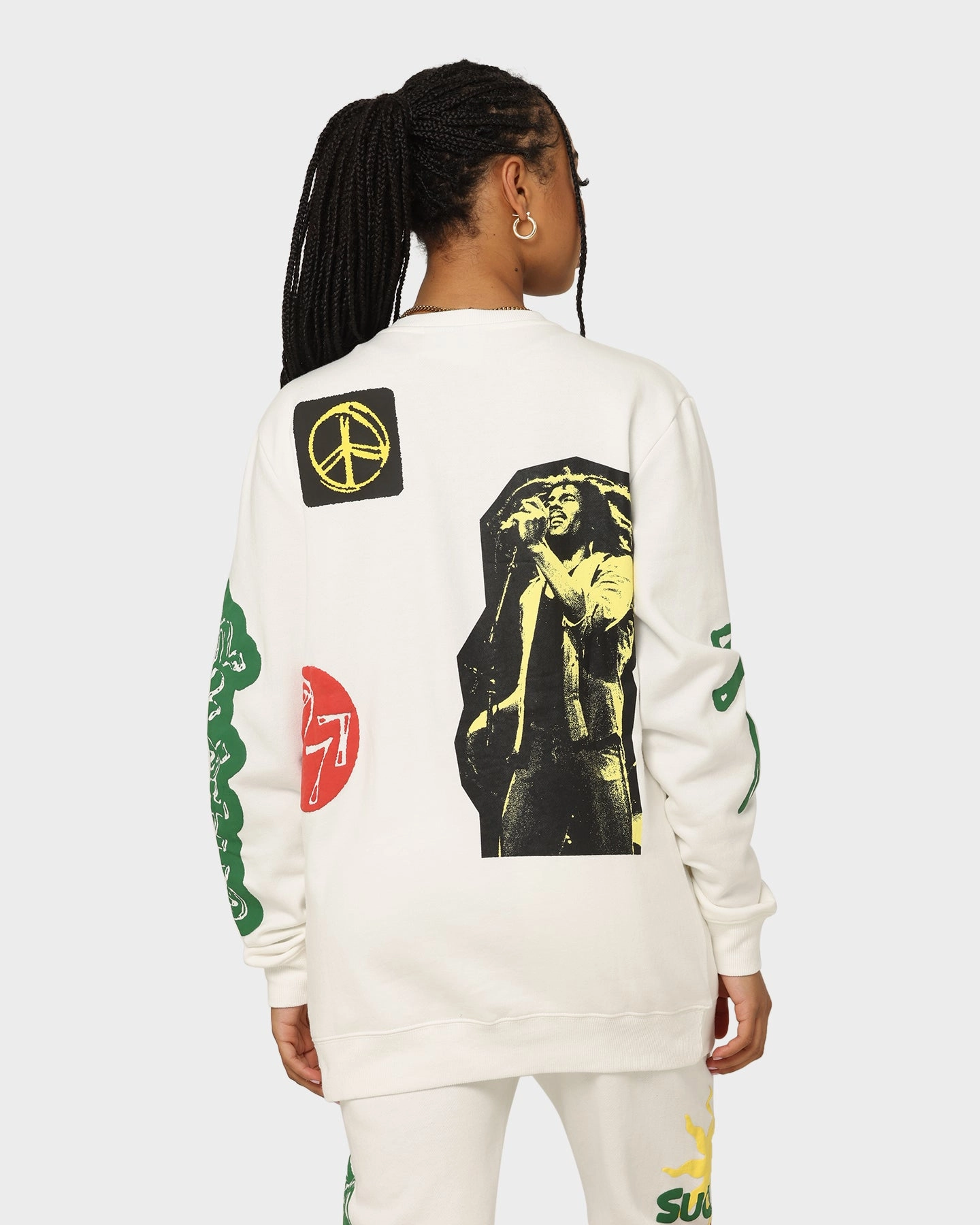 Bob Marley The Wailers Exodus Crewneck Off White Breathable mesh