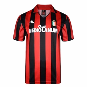 1988/89 AC Milan Home Jersey Fade Resistant Prints Non Restrictive Cuffing