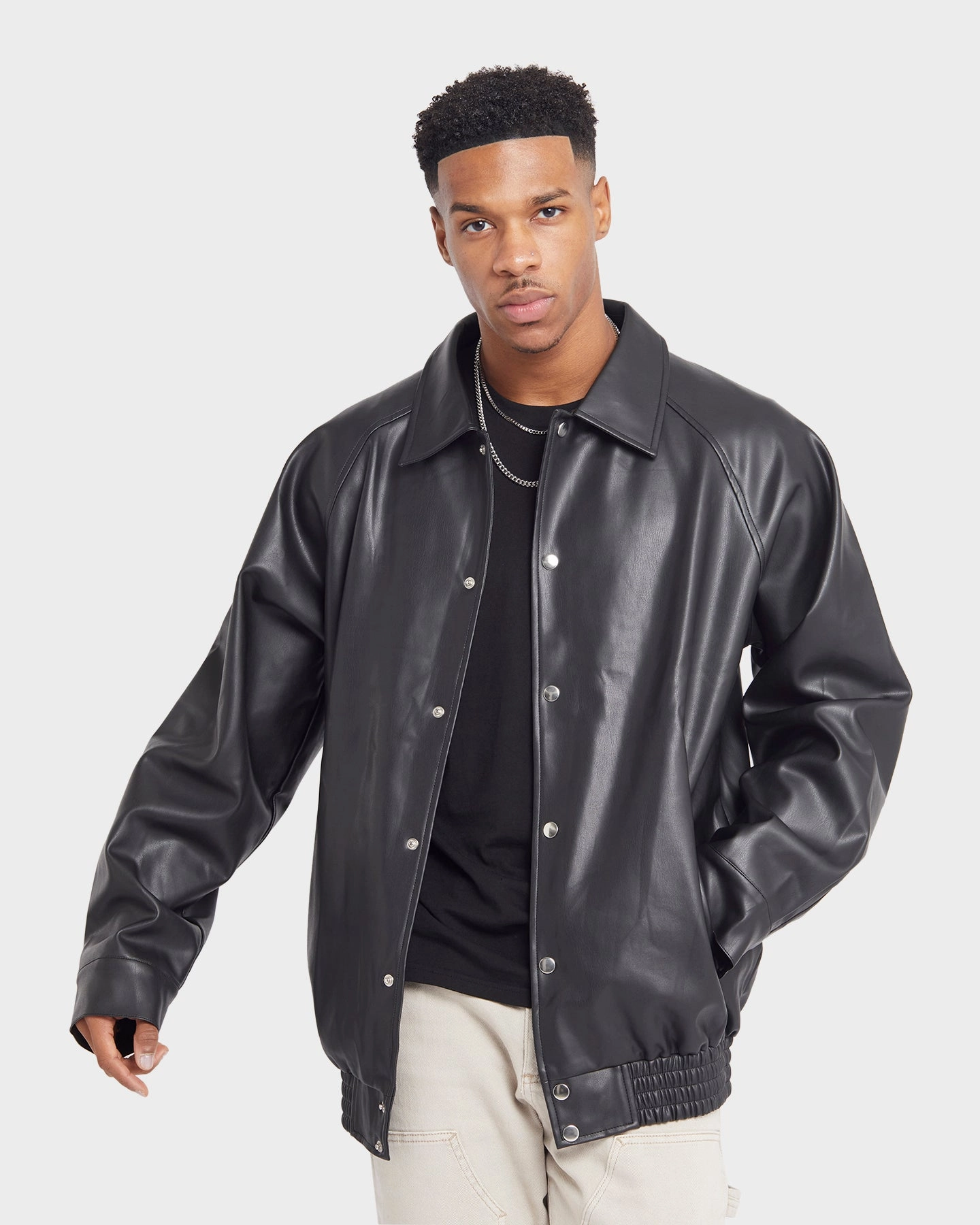 XXIII Levi PU Leather Jacket Black Reflective campfire
