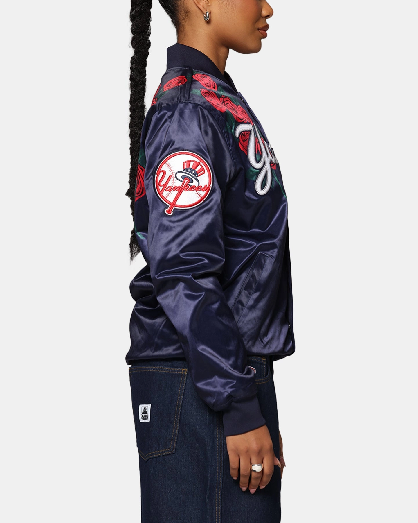 Pro Standard New York Yankees Roses Satin Jacket Navy divers challenge