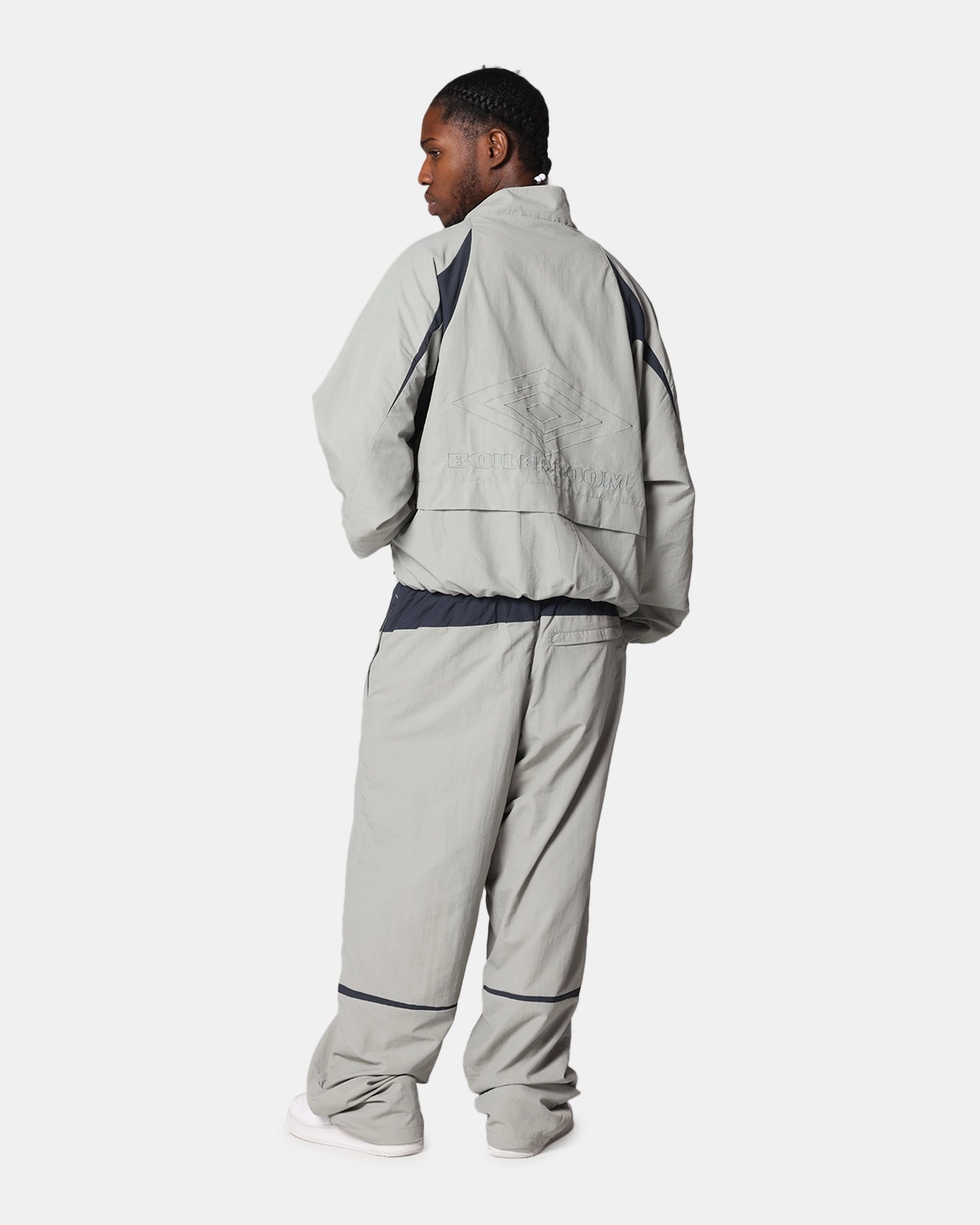 Boiler Room X Umbro Shell Track Jacket Grey Insulated Lining