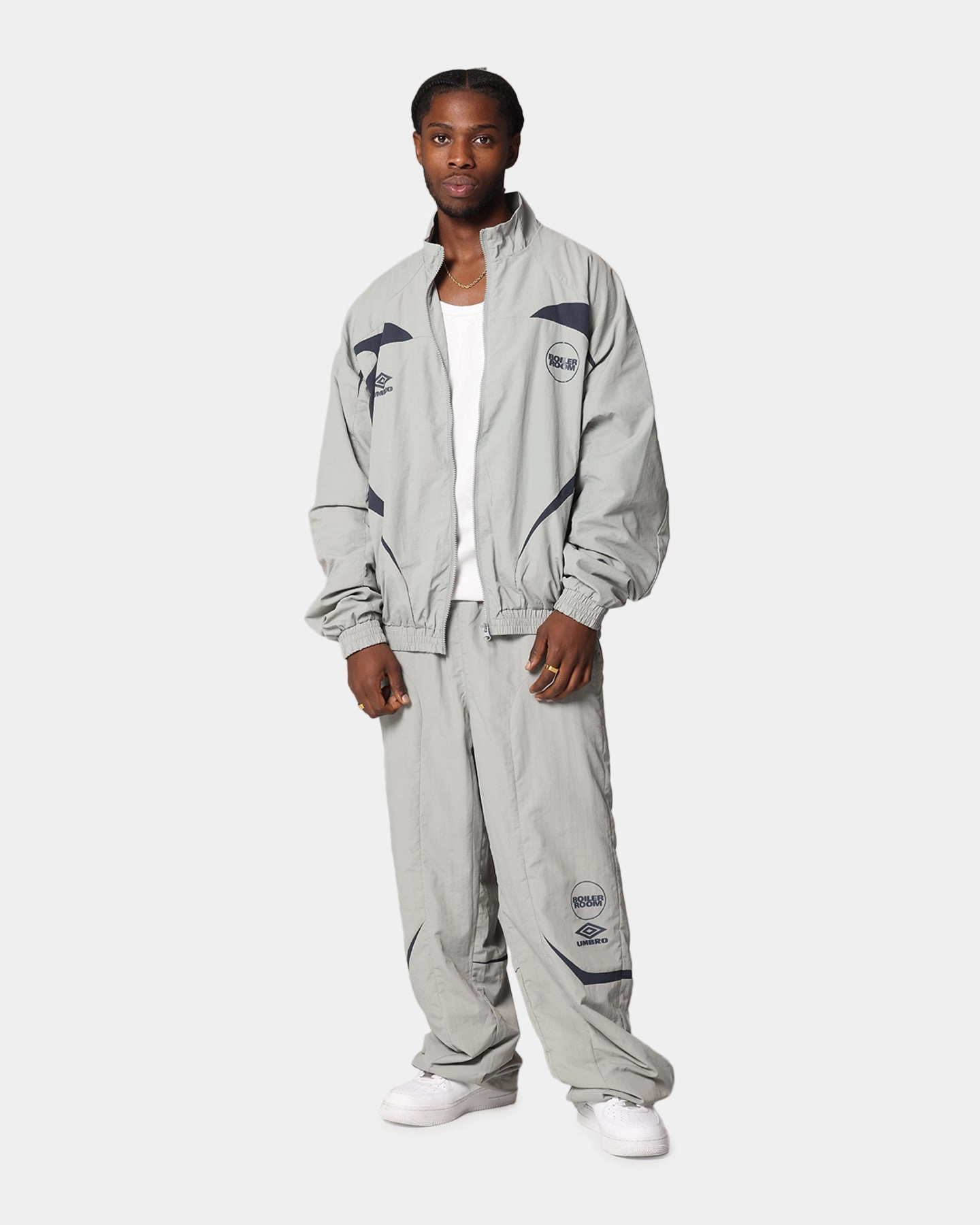 Lust Hooded Boiler Room X Umbro Shell Track Jacket Grey