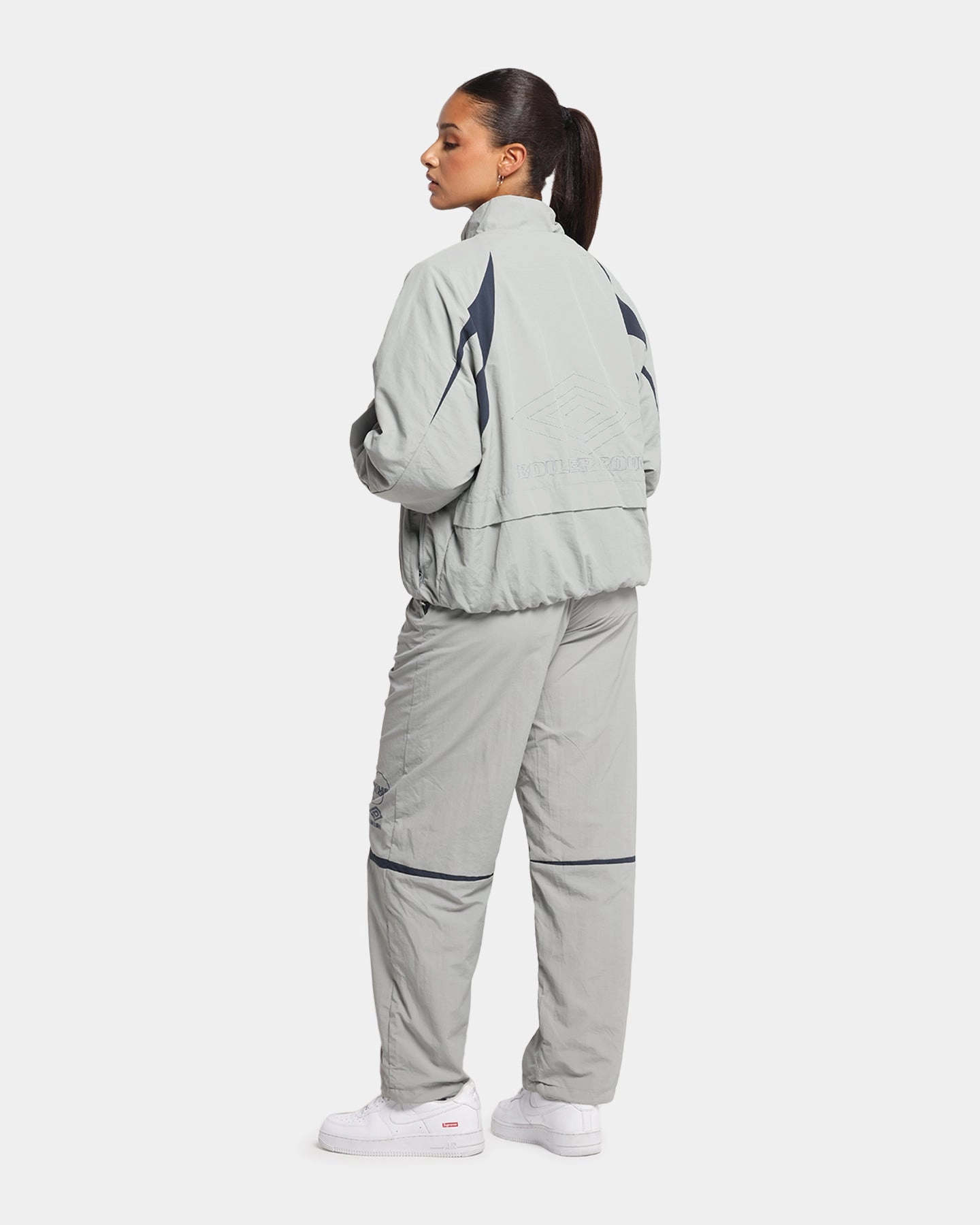 Boiler Room X Umbro Shell Track Jacket Grey Winter Weather Protection