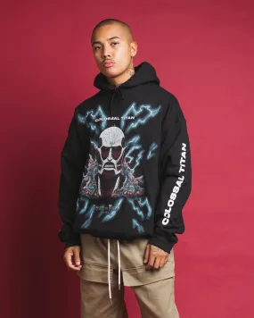 Goat Crew X Attack On Titan Colossal Titan Vintage Hoodie Black Lightweight Design Develop