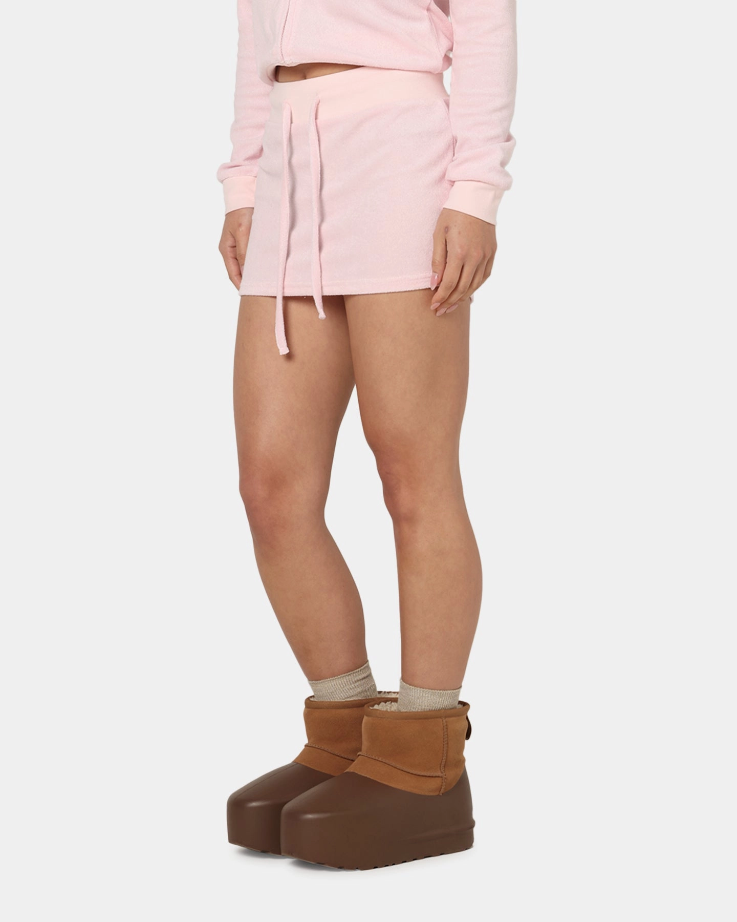 Ed Hardy Women's Lounge Mini Skirt Pink Draped Silhouette Slip Resistant Waistband