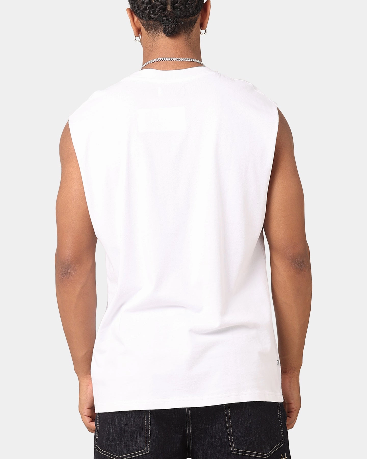 Saint Morta Division Oversized Muscle T-Shirt White/Black Comfy and Versatile weekday wear