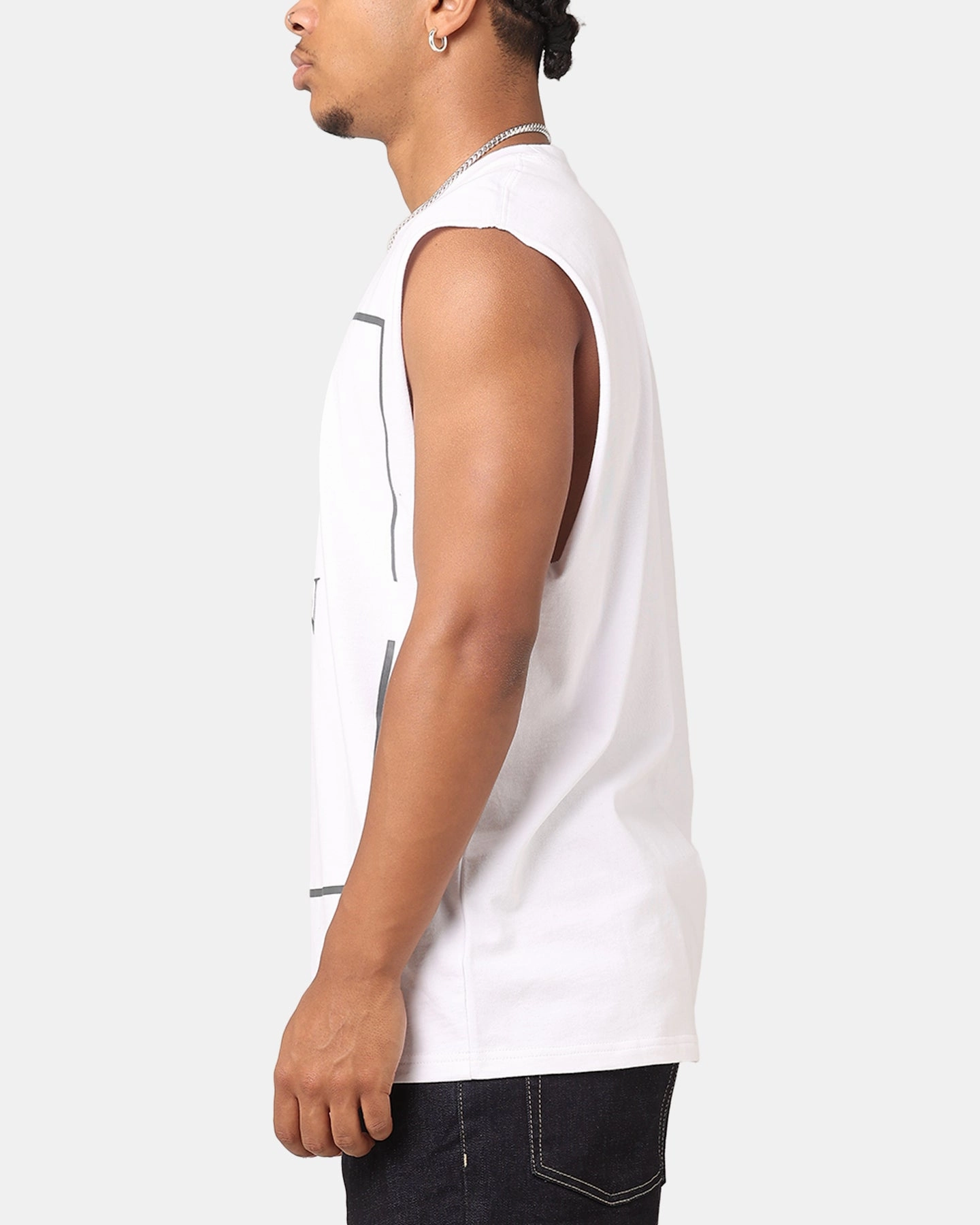 Athletic Fit Saint Morta Division Oversized Muscle T-Shirt White/Black