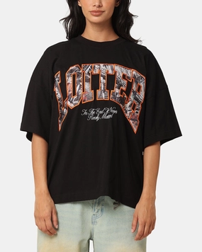 Loiter Hunter T-Shirt Black Yoga flexibility Raw Hem Finish