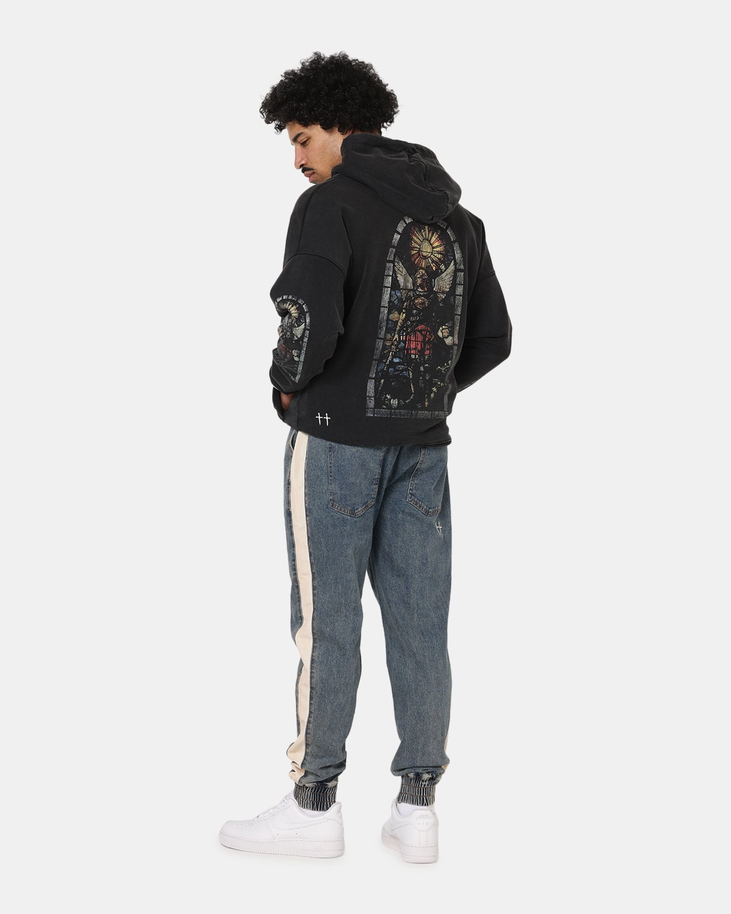 City Mood Wear Neutral Tones Saint Morta Kingdomcome Boxy Zip Hoodie Black