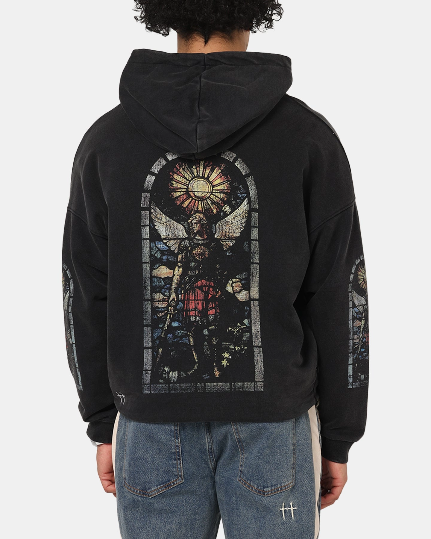 Saint Morta Kingdomcome Boxy Zip Hoodie Black windproof lining
