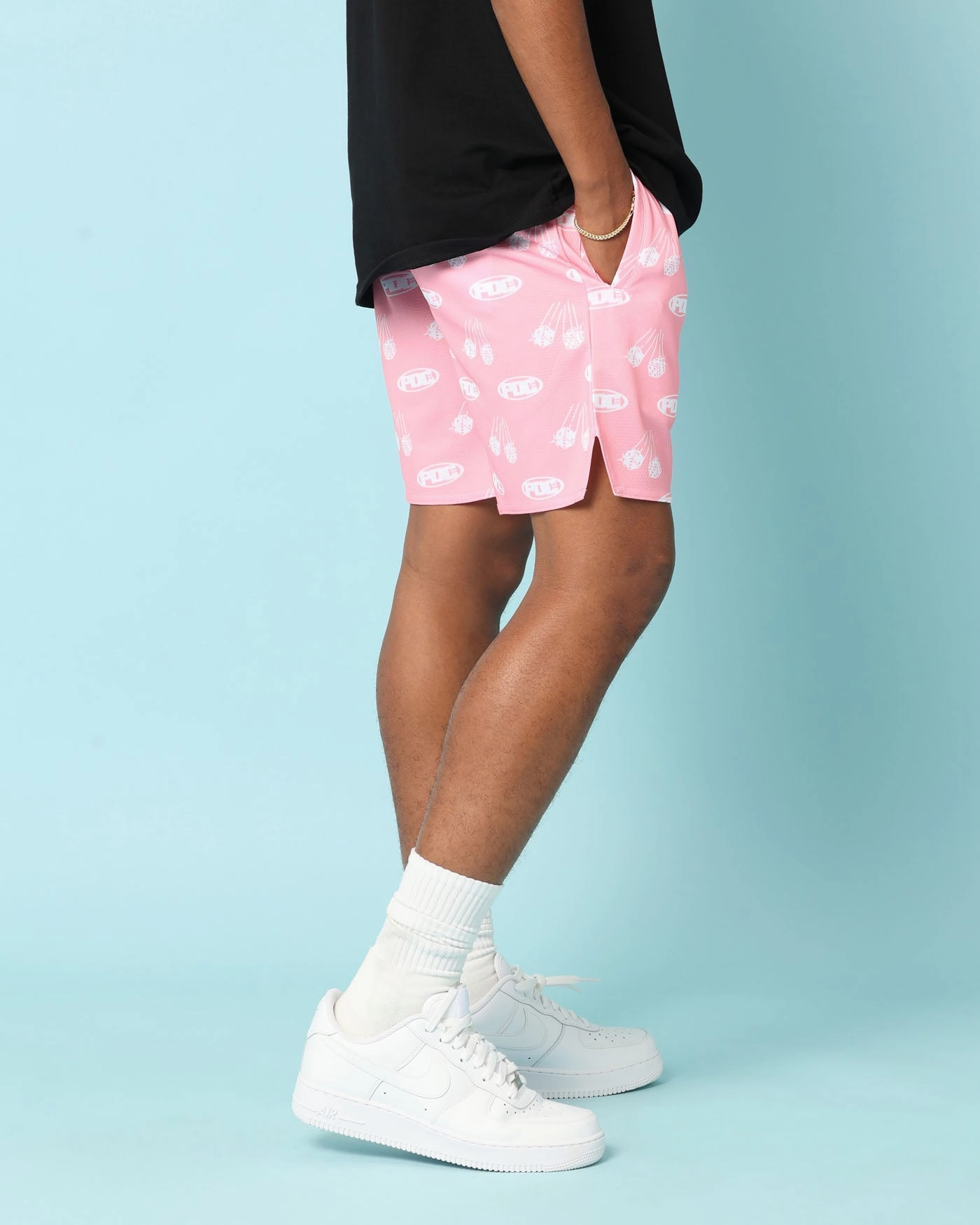 Clean Fabric Holiday Wear Carr?? Dice Club Shorts Pink