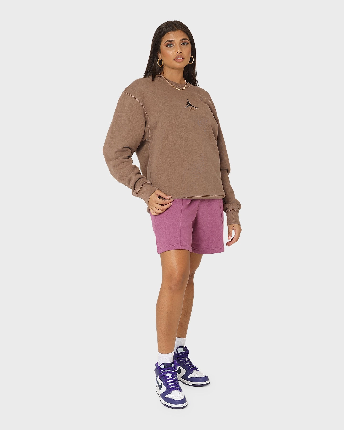 Nike Women's Nike Sportswear Essentials Fleece High-Rise Shorts Light Bordeaux Tailored Cut