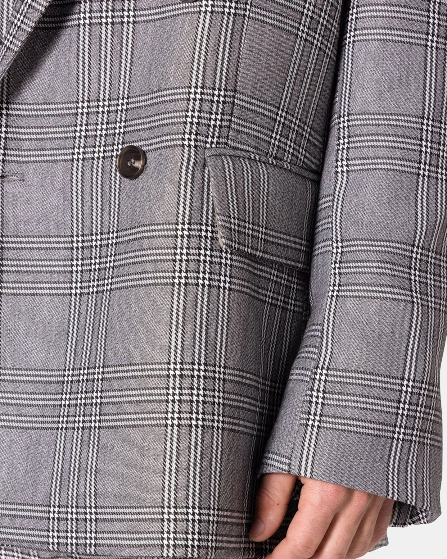 MNML Double Breasted Suit Jacket Black/Grey Striped Performance Optimized Fit