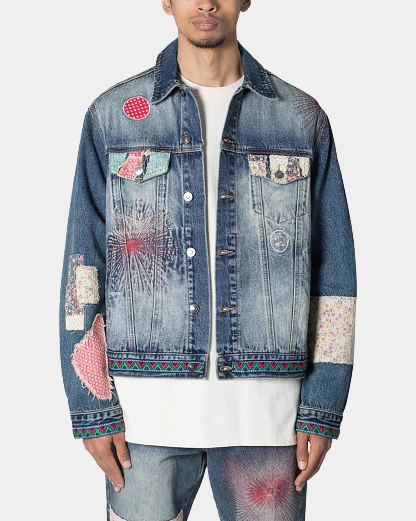 Red Everyday Jacket MNML Rugged Trucker Denim Jacket Blue