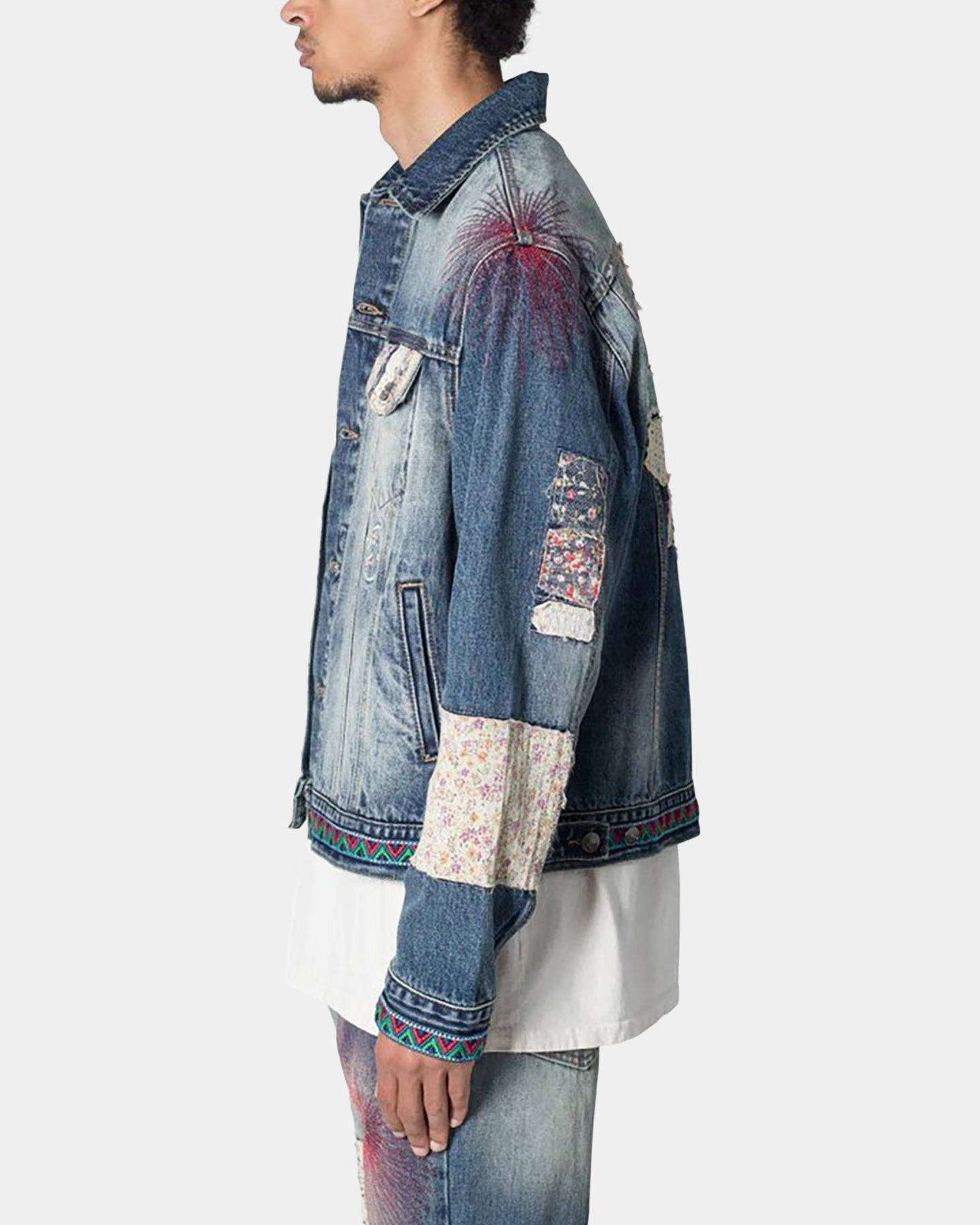 Relaxed Cut practice session MNML Rugged Trucker Denim Jacket Blue