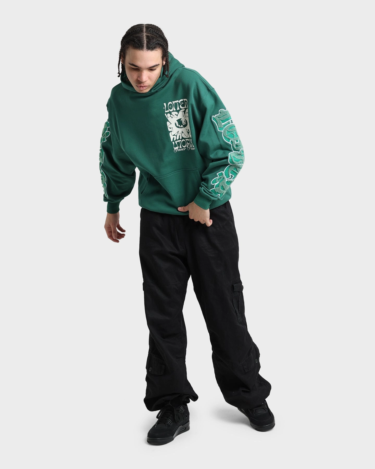 Loiter Fleur Hoodie Green Breathable Technology Mask