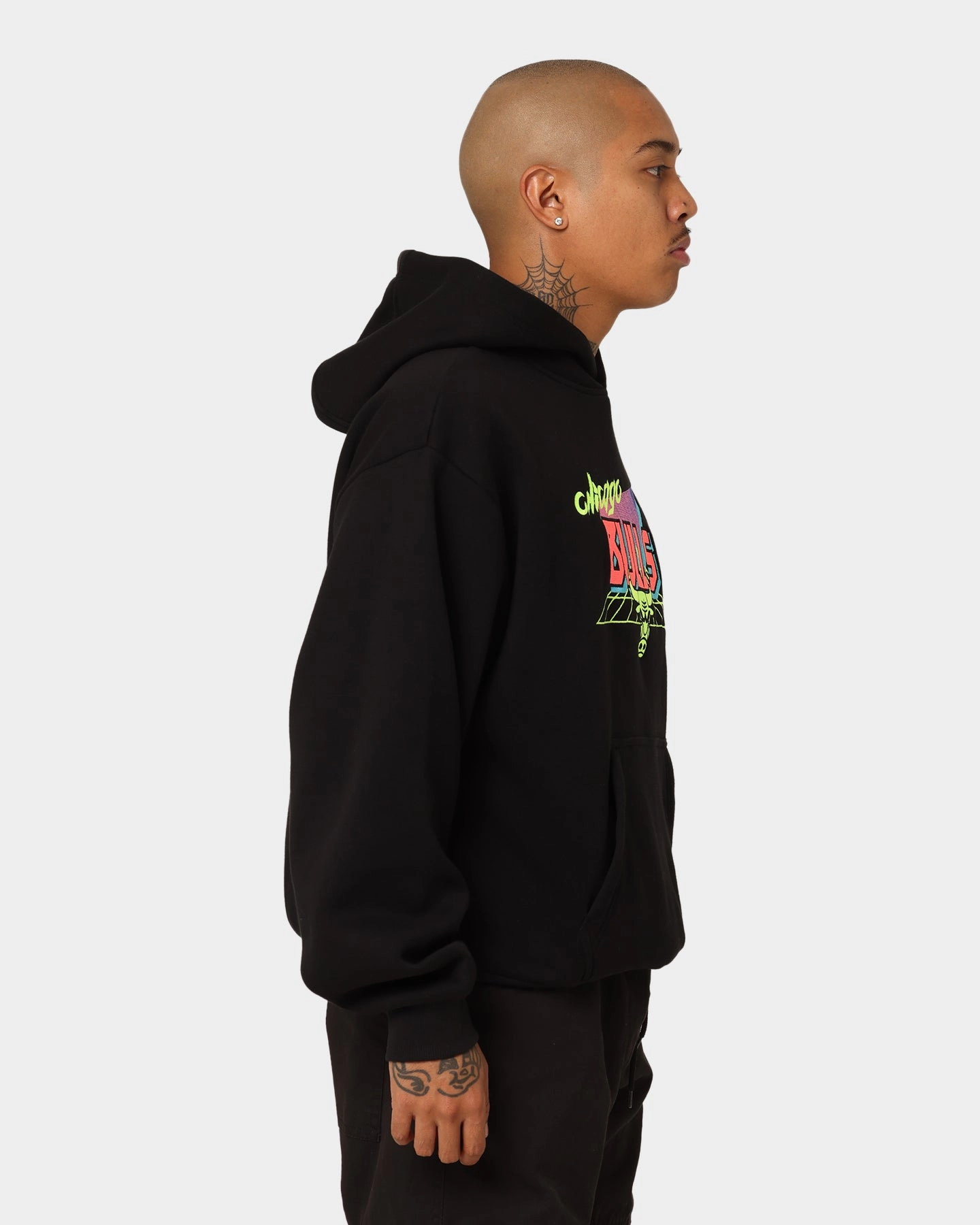 Rugged Outerwear Taped Edges New Era Chicago Bulls Retro Arcade Hoodie Black