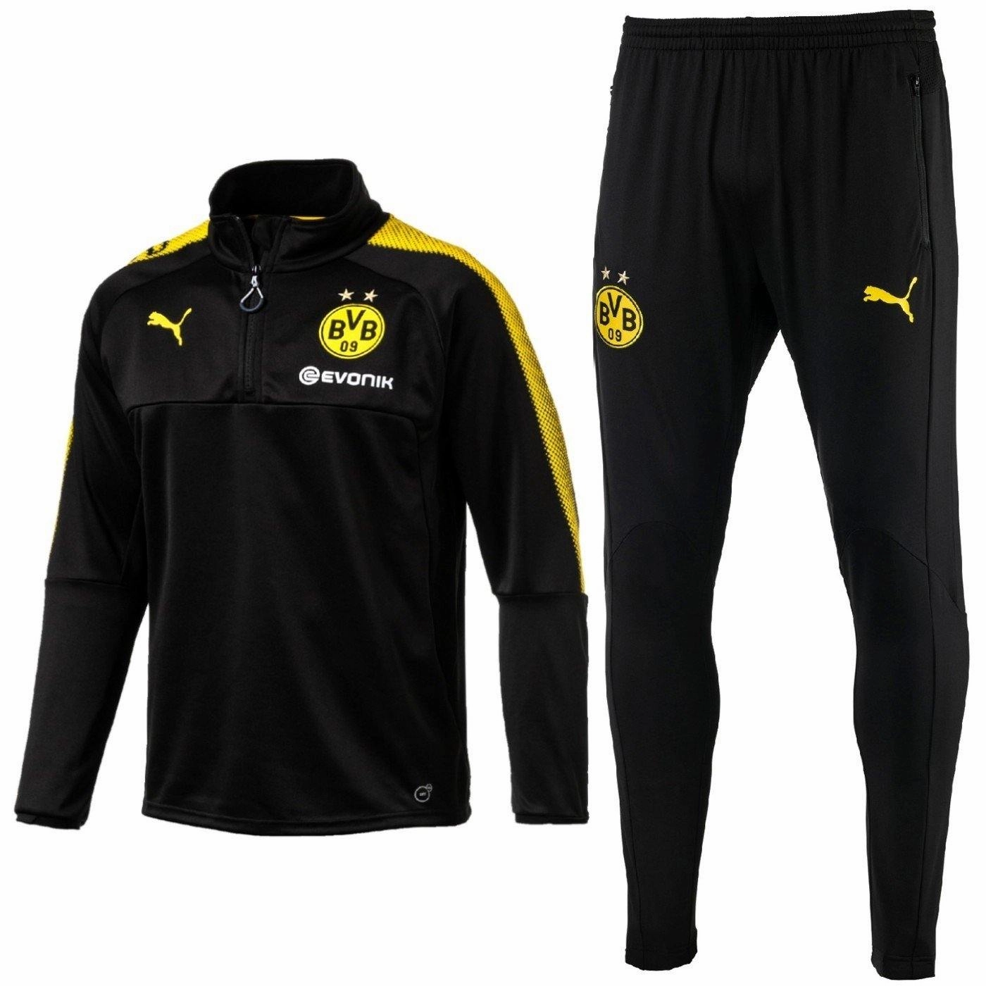 Borussia Dortmund Black Training Technical Soccer Tracksuit 2017/18 - Puma ImpactAbsorbing Padding HighImpact Support System