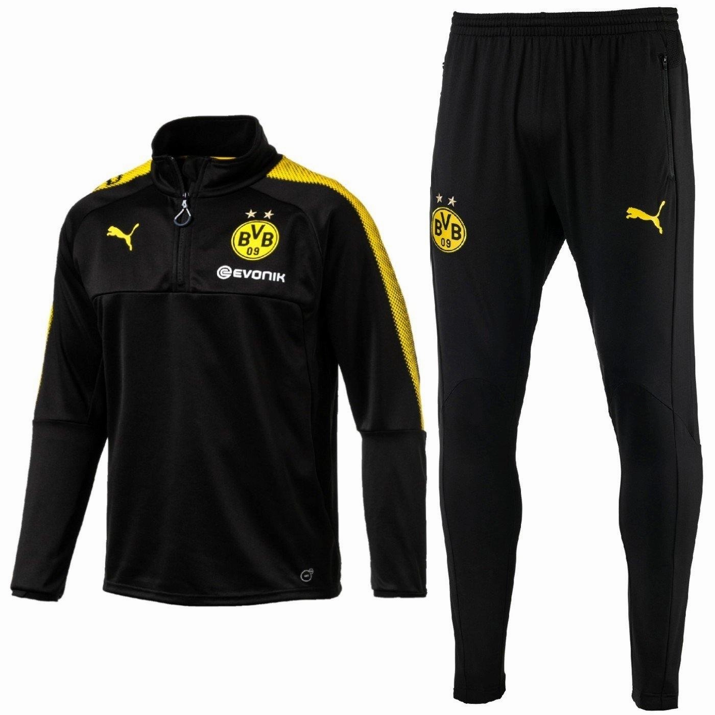 softball field Friction Reducing Fabric Borussia Dortmund Black Training Technical Soccer Tracksuit 2017/18 - Puma