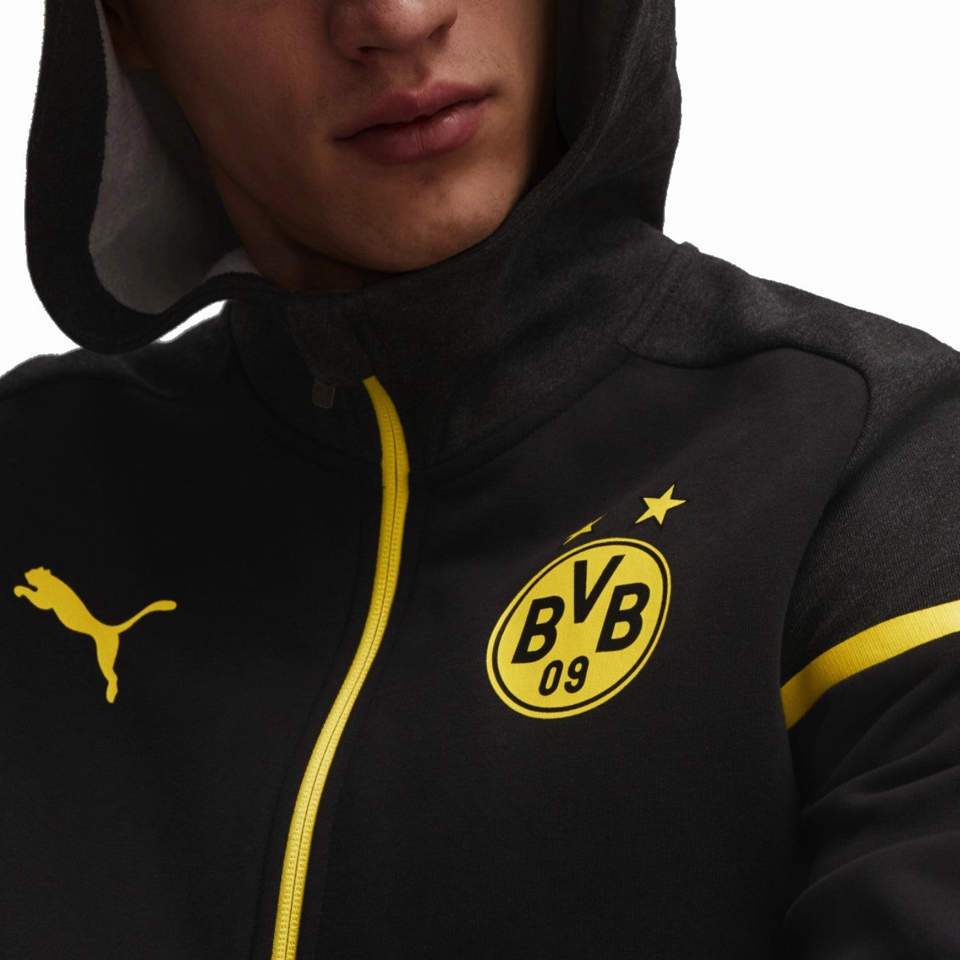Borussia Dortmund Casual hooded presentation tracksuit 2023/24 - Puma allergen-resistant MovementOptimized