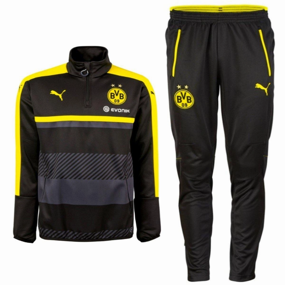 hat StretchMaterial Borussia Dortmund Technical Training Soccer Tracksuit 2016/17 Black - Puma