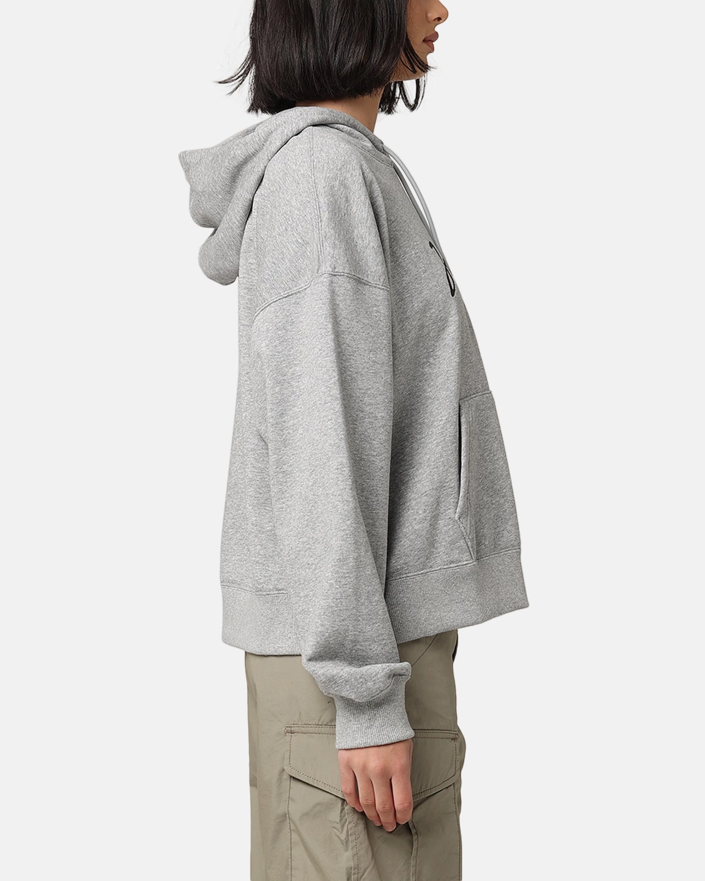 Jordan Women's Brooklyn Fleece Pullover Hoodie Dark Grey Heather Anti Pill Finish