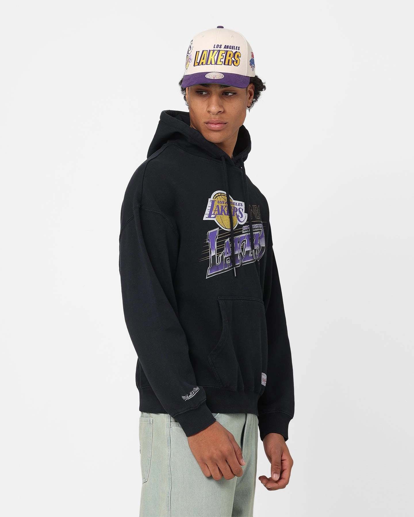 Mitchell & Ness Los Angeles Lakers Last Second Shot Hoodie Faded Black Adjustable Hem