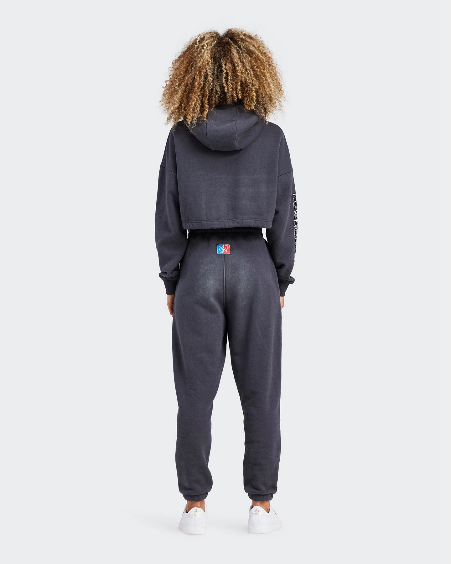 Sik Silk Women's Space Jam x SIK SILK Cropped Hoodie Dark Grey moonlight